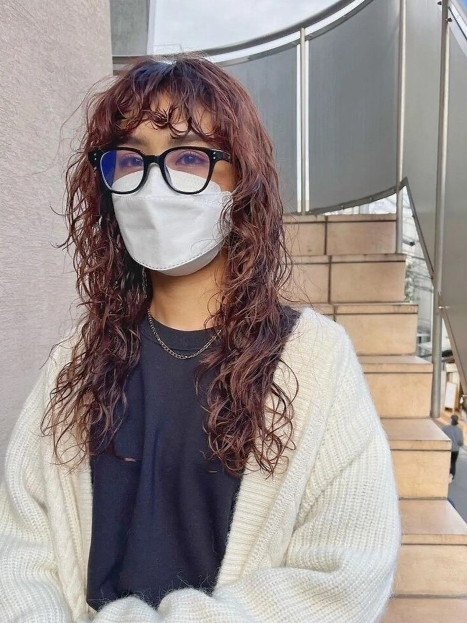 ロング カット パーマ ARCANAブリーチ ダブルカラー🌟原宿のヘアスタイル