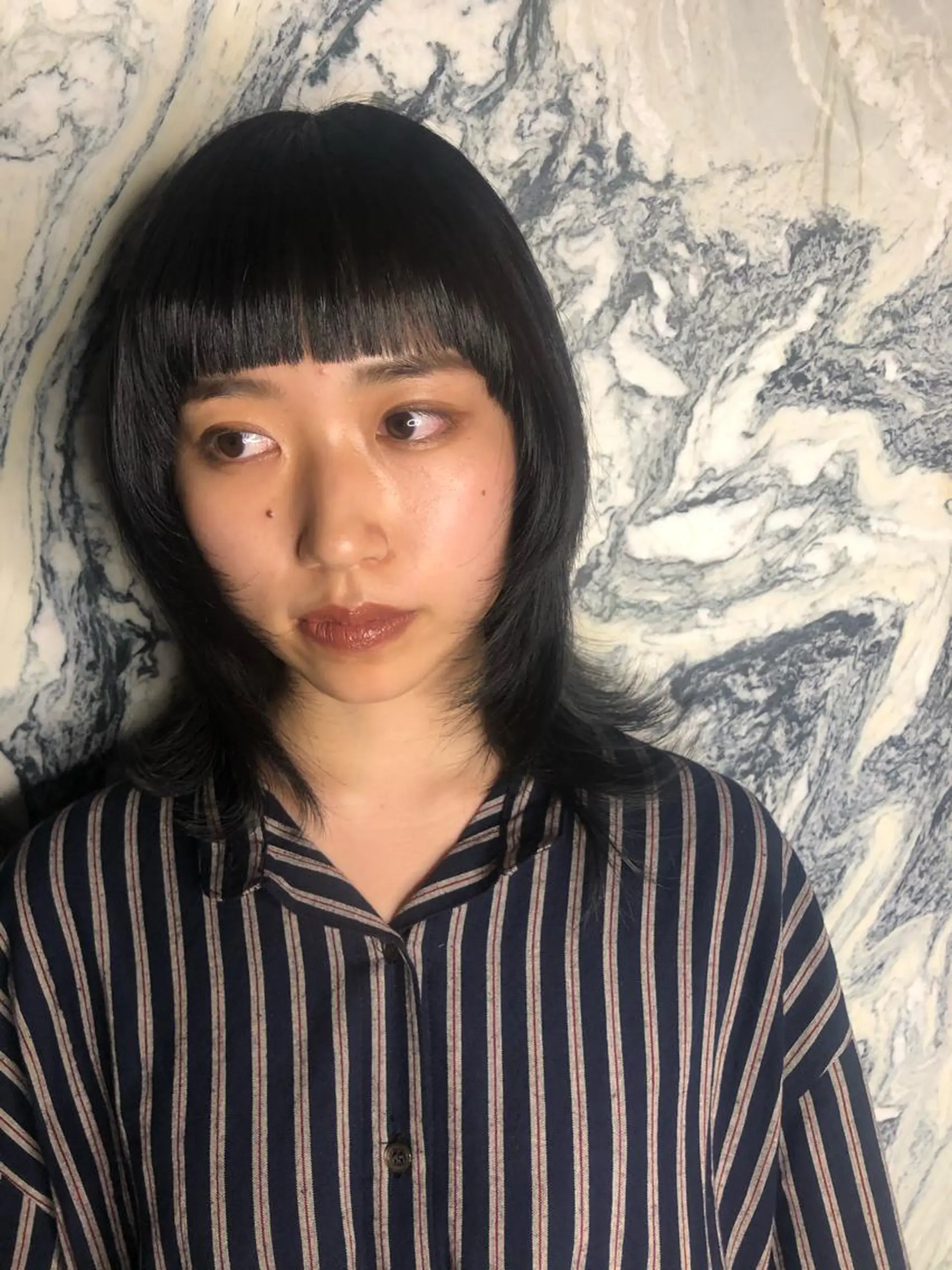 ミディアム カット ヘアカラー 藤井 さと実のヘアスタイル