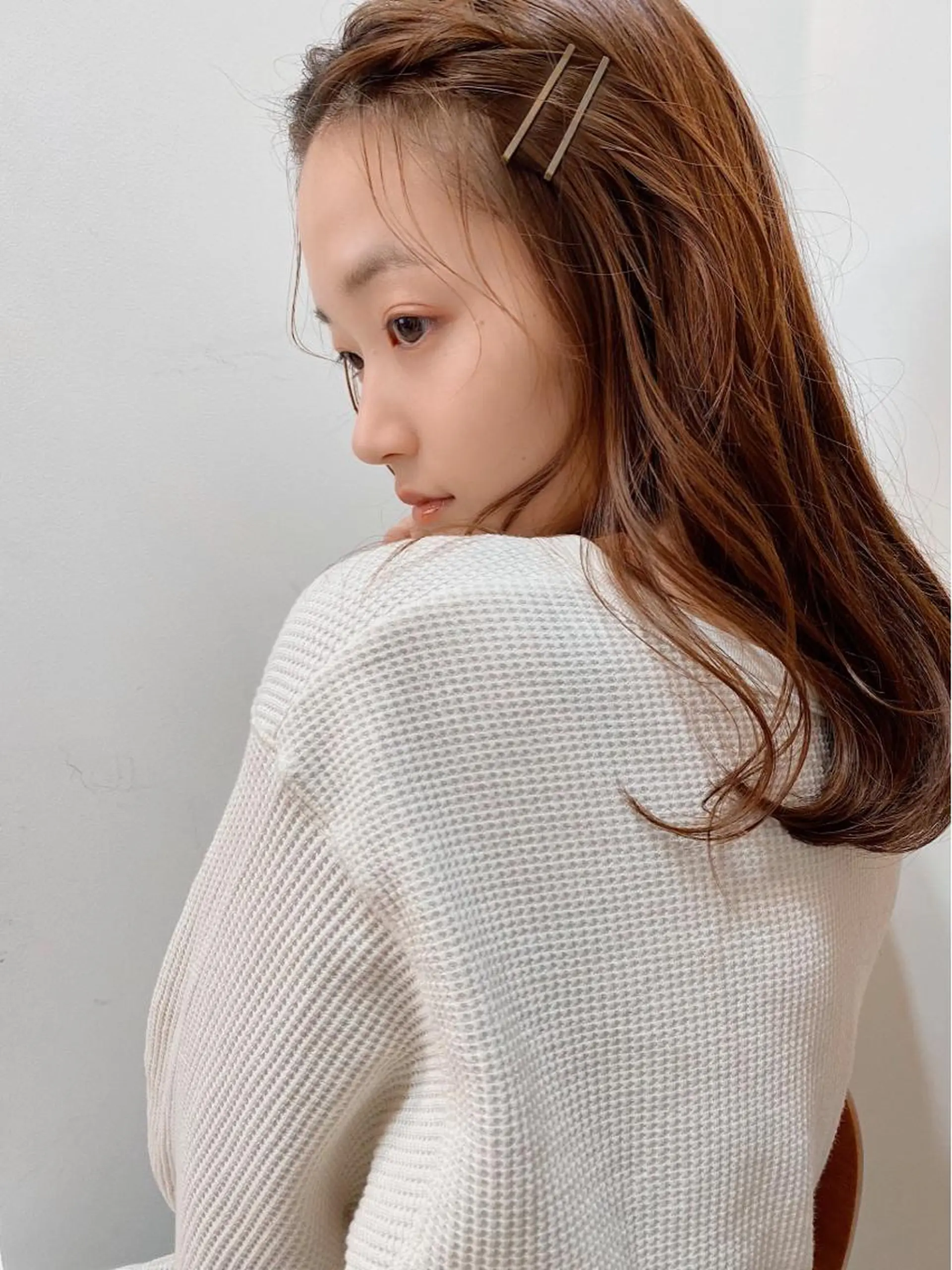 セミロング カラー ヘアアレンジ ブリーチなしカラー/ 髪質改善/寺門束のヘアスタイル