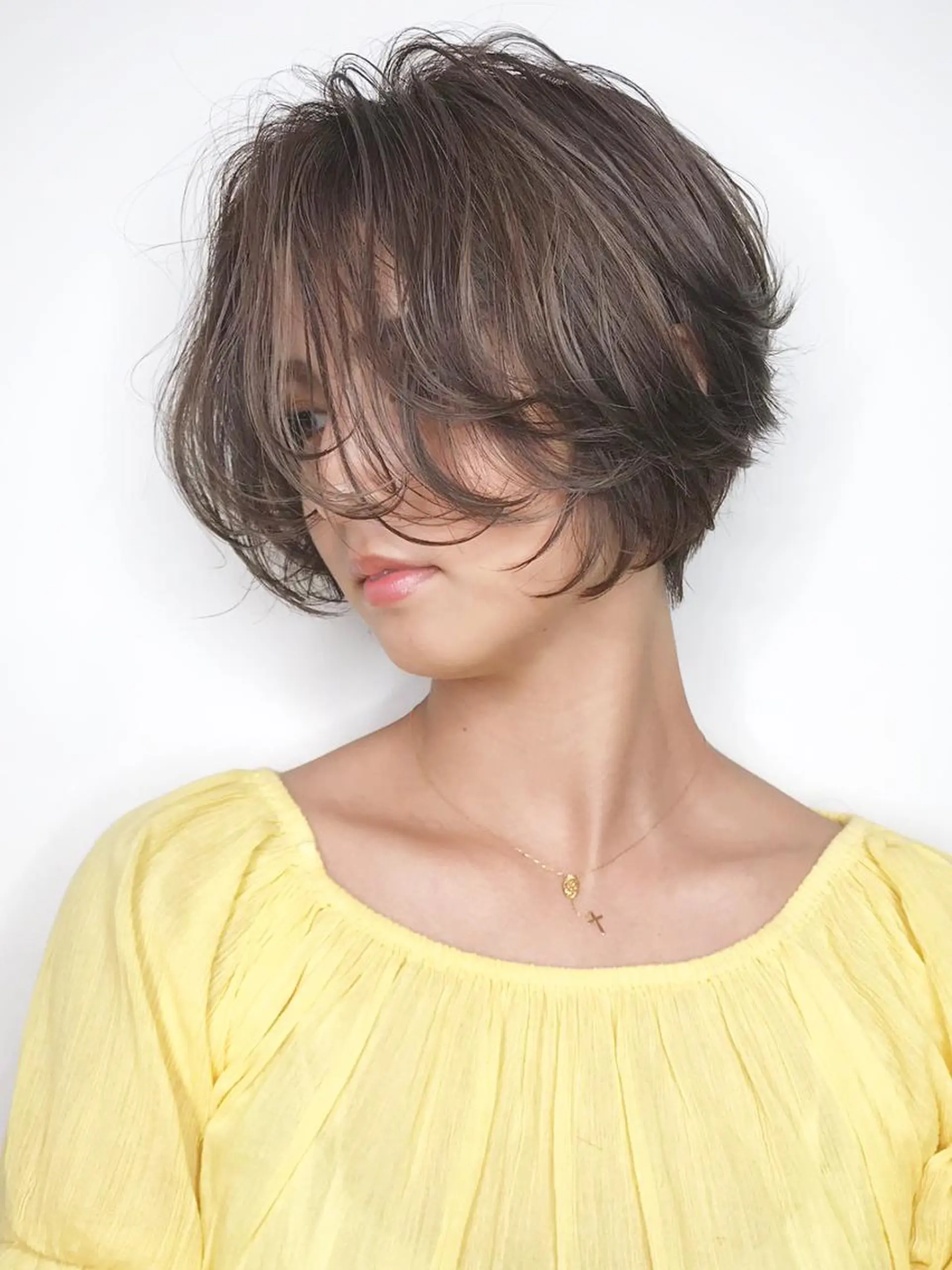 ショート カラー パーマ ヘアアレンジ アッシュ ハイライトカラー ハイライト ITbyALBUM 中野店のヘアスタイル