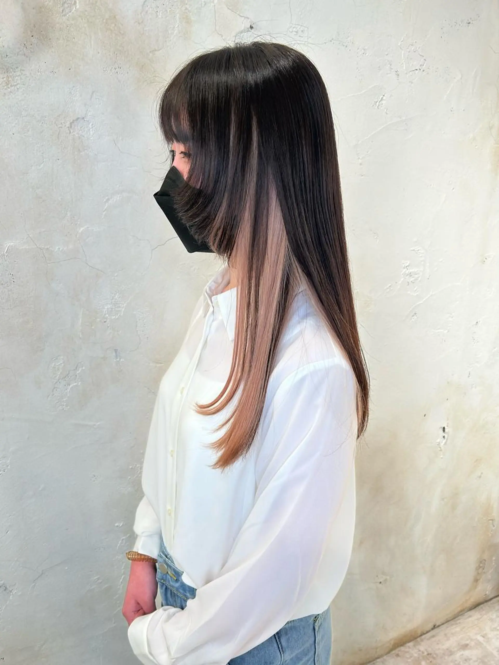 ロング カラー ベージュカラー イヤリングカラー イルミナカラー インナーカラー ピンクカラー ヘアカラー トリートメント 【透明感カラー】 harunaのヘアスタイル