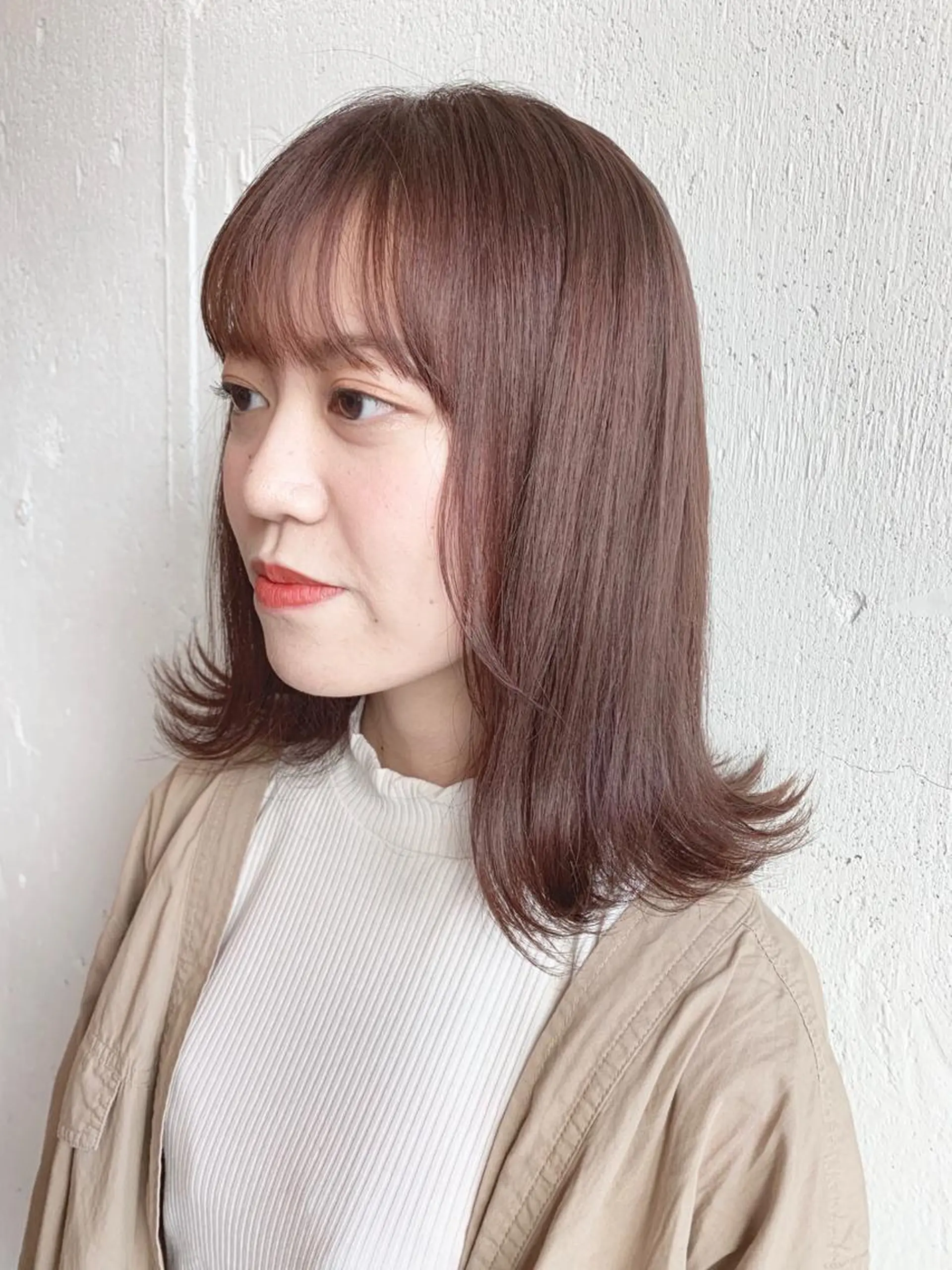 ミディアム カラー グレージュ Fuuu《フゥ》所属・シノザキ/薬院/ボブ /ショート/髪質改善のヘアスタイル