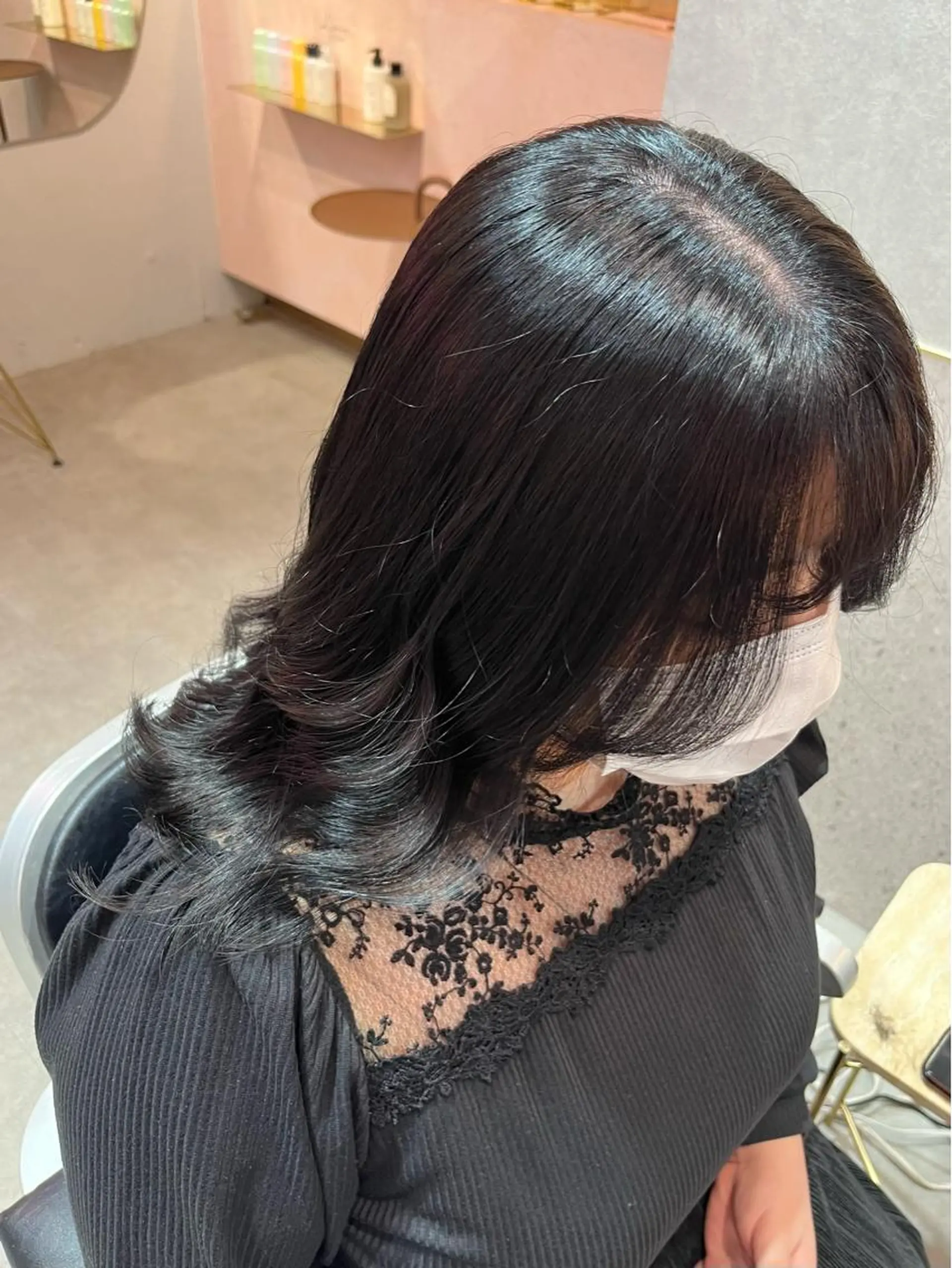 ロング アッシュ オレンジブラウン 顔周りカット 髪質改善 韓国風ヘア カット ヘアカラー トリートメント 暖色カラー/新宿/韓 国風レイヤー鮫島志穂のヘアスタイル