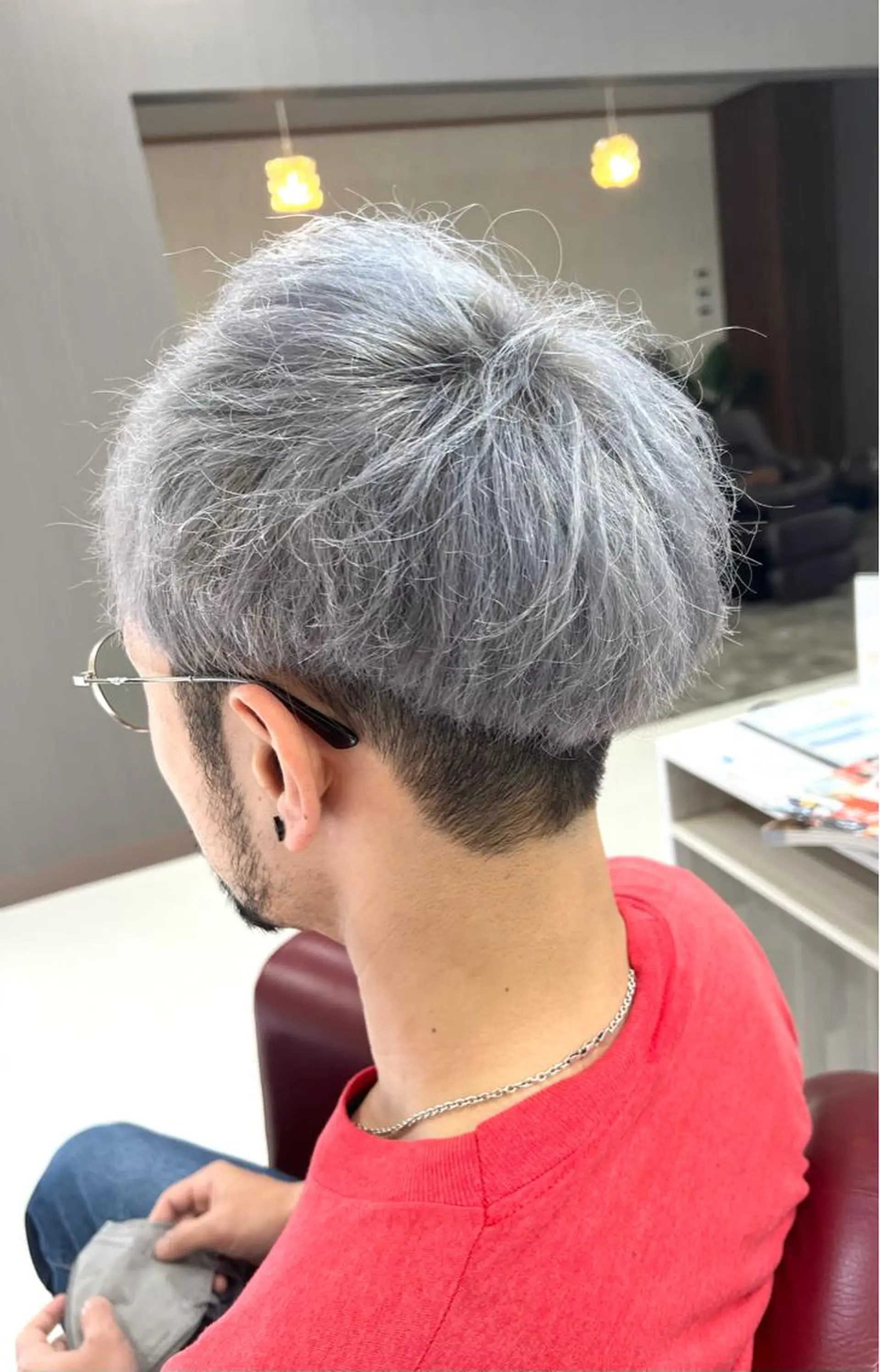 ショート カラー メンズ シルバー ホワイトシルバー KEN 🌟のヘアスタイル