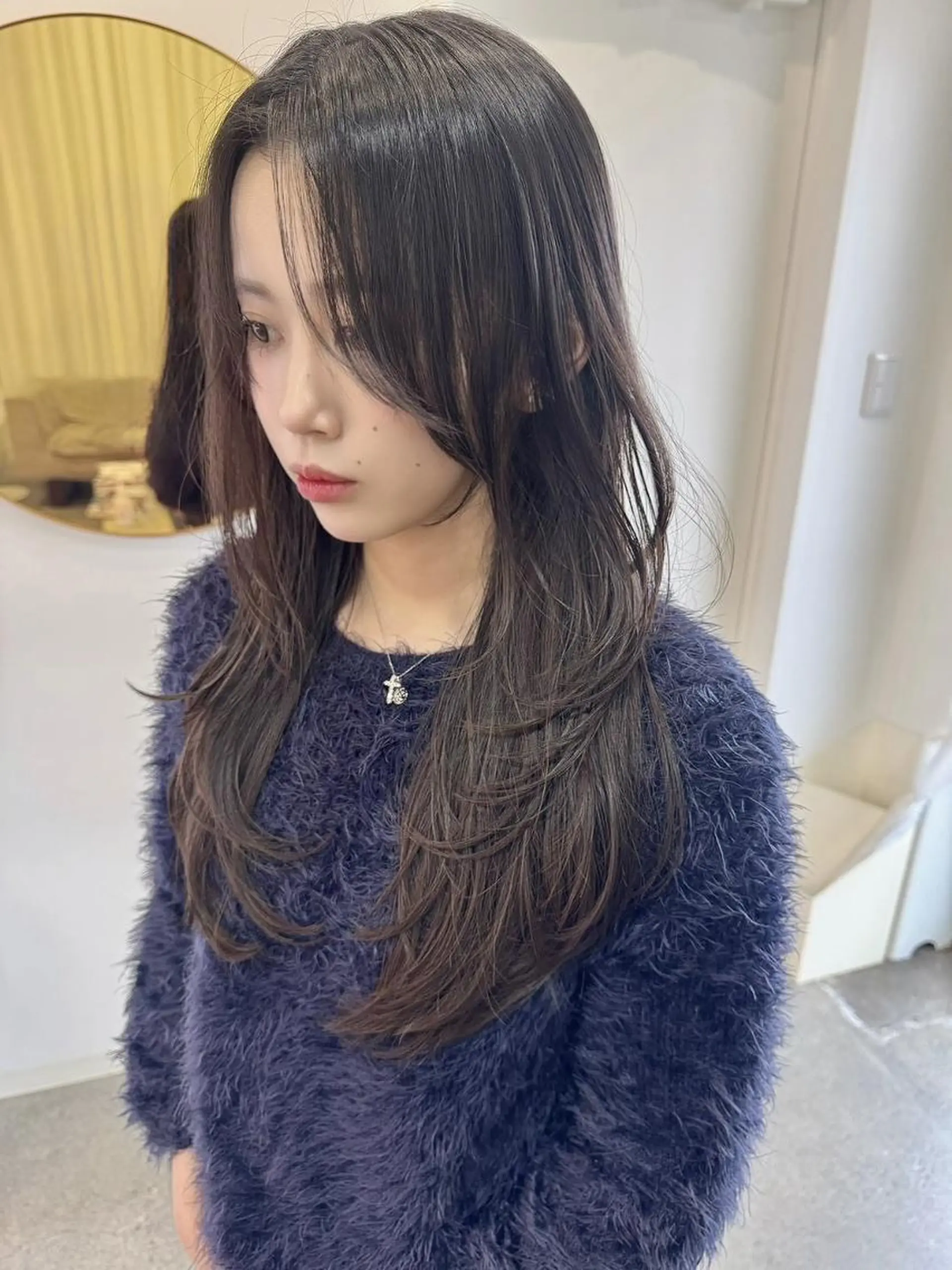 ロング カラー レイヤーカット 韓国ヘア/レイヤー /髪質改善🦋イブキのヘアスタイル