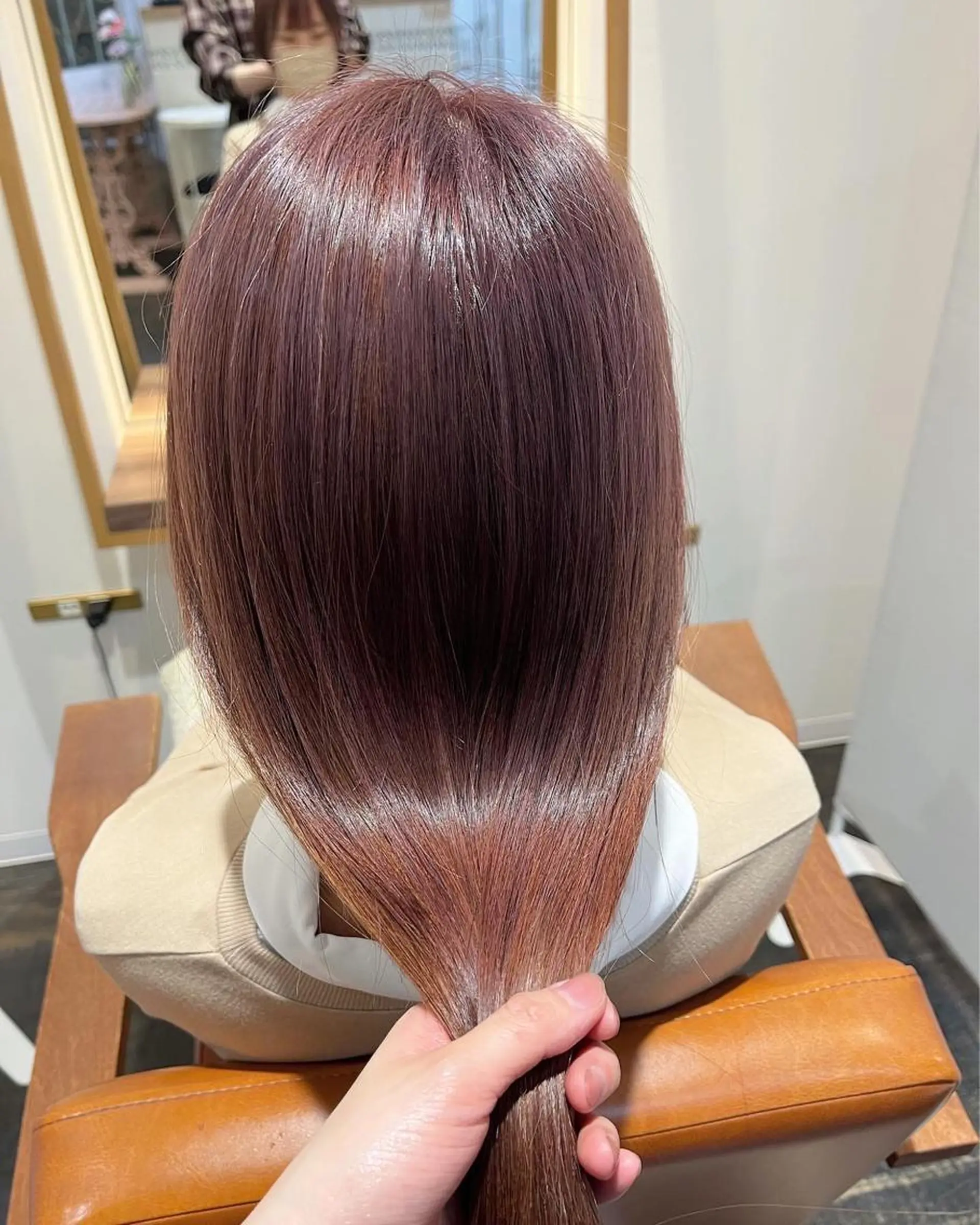 ロング カラー ベージュカラー ダブルカラー ピンクカラー ピンクベージュ 髪質改善 髪質改善☆ 縮毛矯正miyuのヘアスタイル