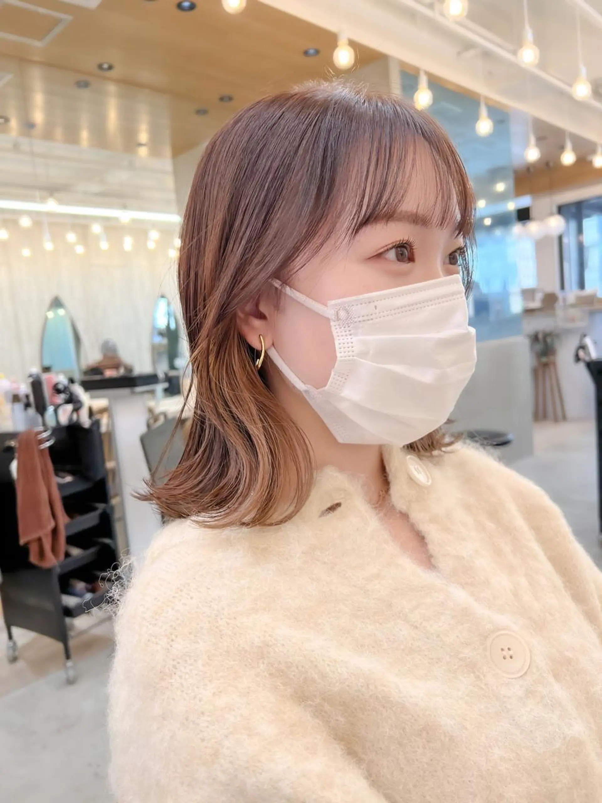 ミディアム カット ヘアカラー トリートメント ボブ/縮毛矯正 髪質改善/もえるのヘアスタイル