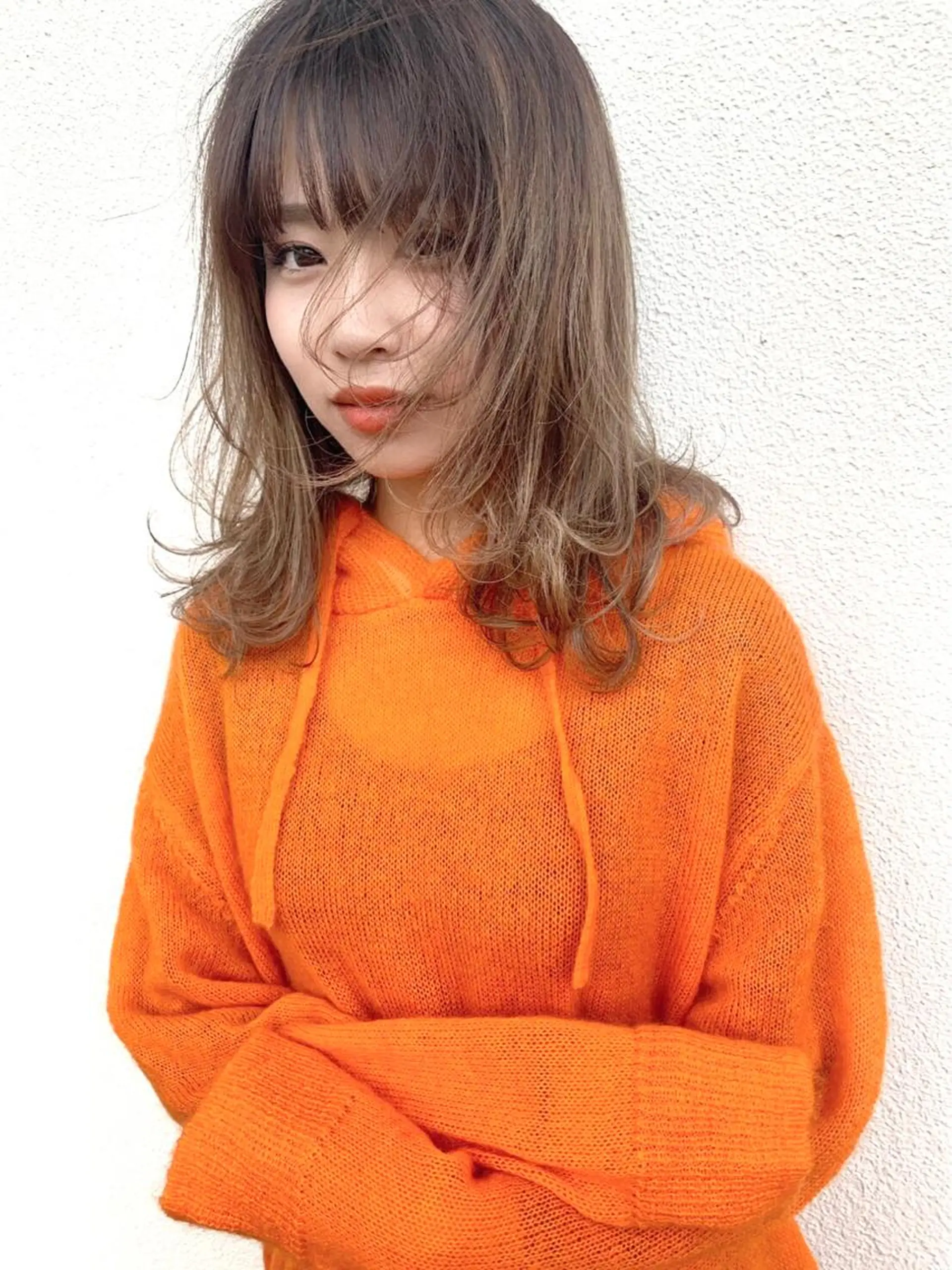 セミロング カラー ベージュカラー ハイライトカラー ハイライト Pia ツボイ ケイタのヘアスタイル
