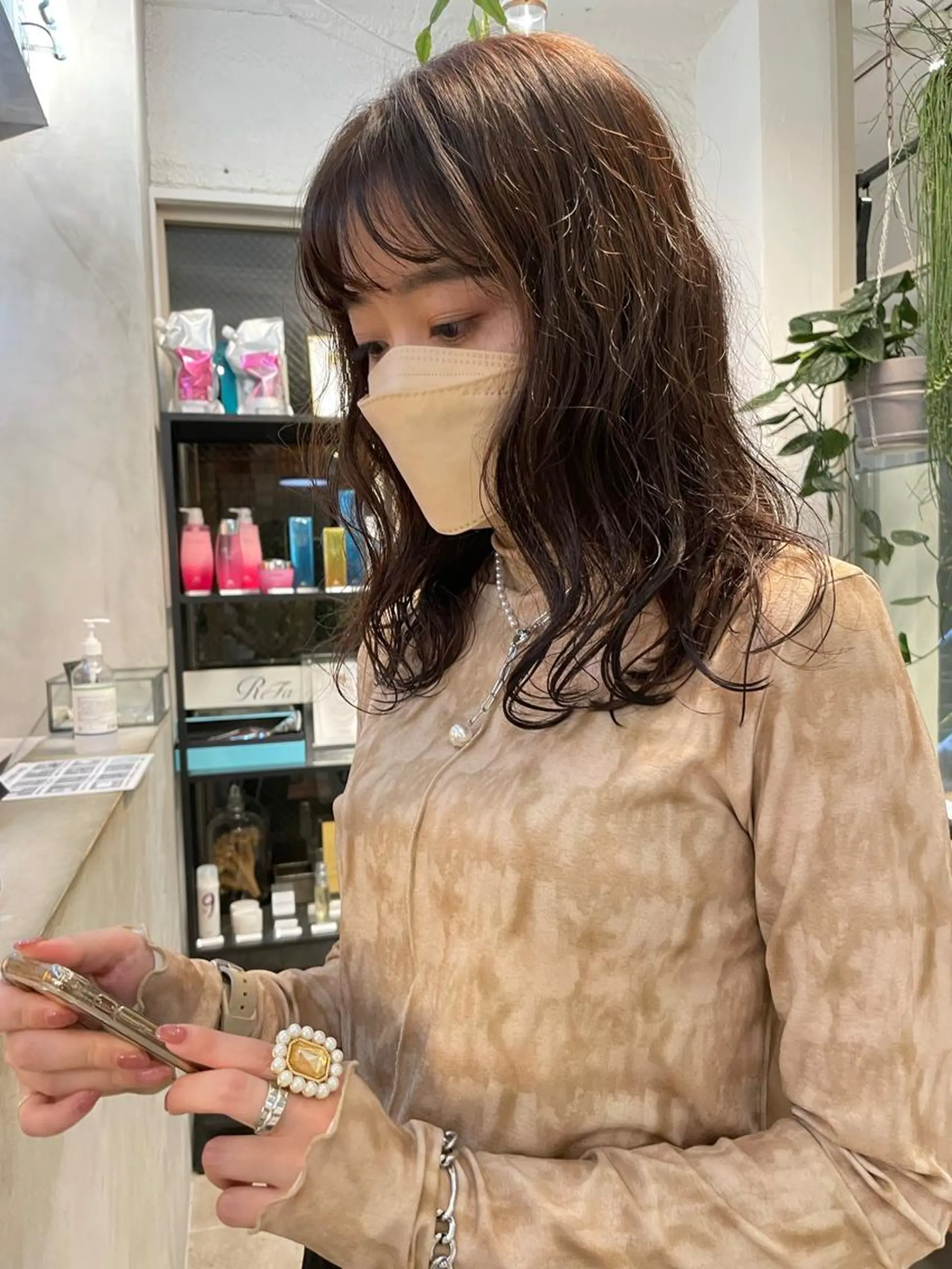 ミディアム パーマ 小顔レイヤー×コンパ クトボブ/林隆平のヘアスタイル