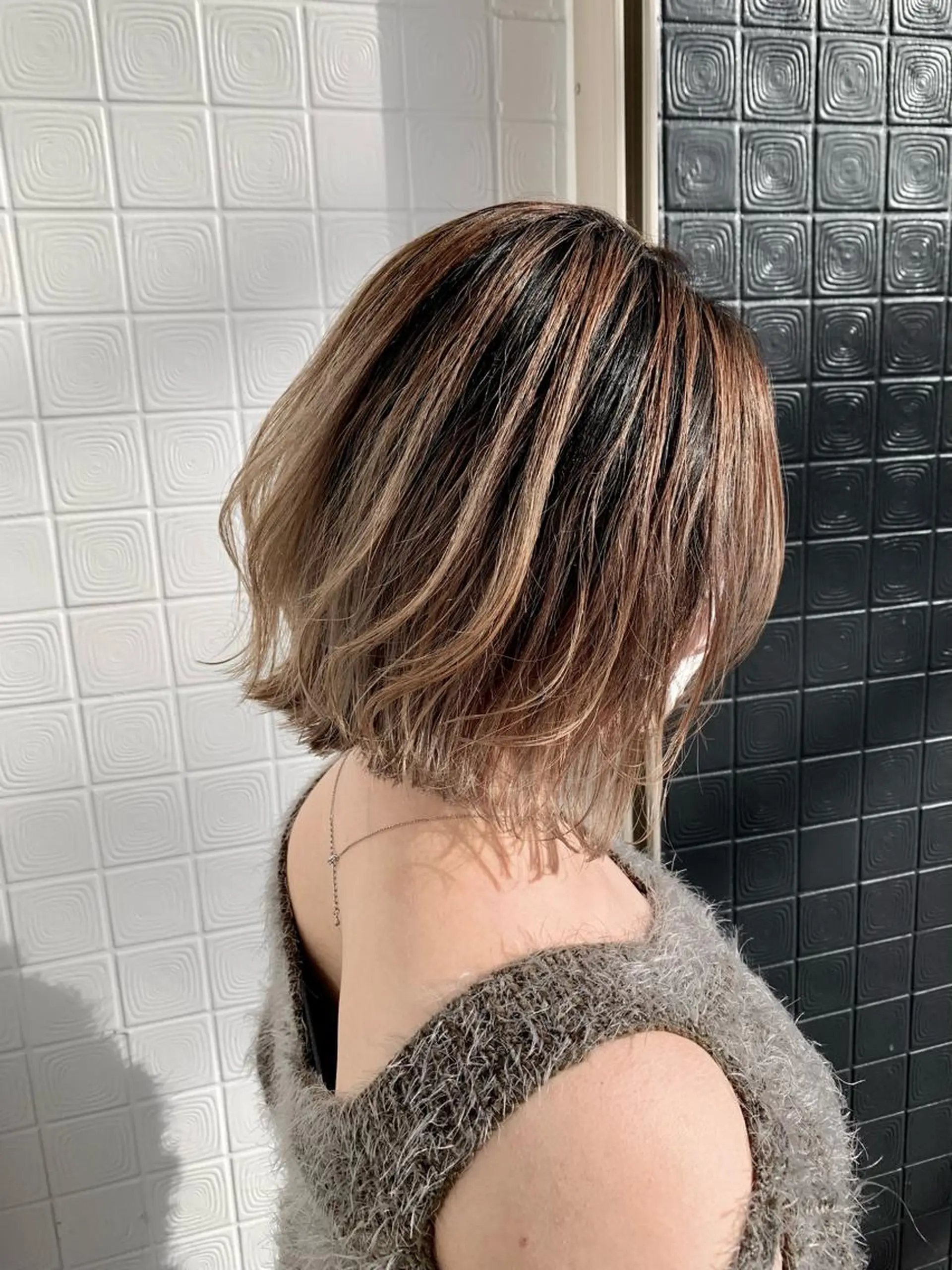 ミディアム レイヤーカット ヘアカラー トリートメント ショート特化✂︎門脇 ~広がらない髪へ~のヘアスタイル