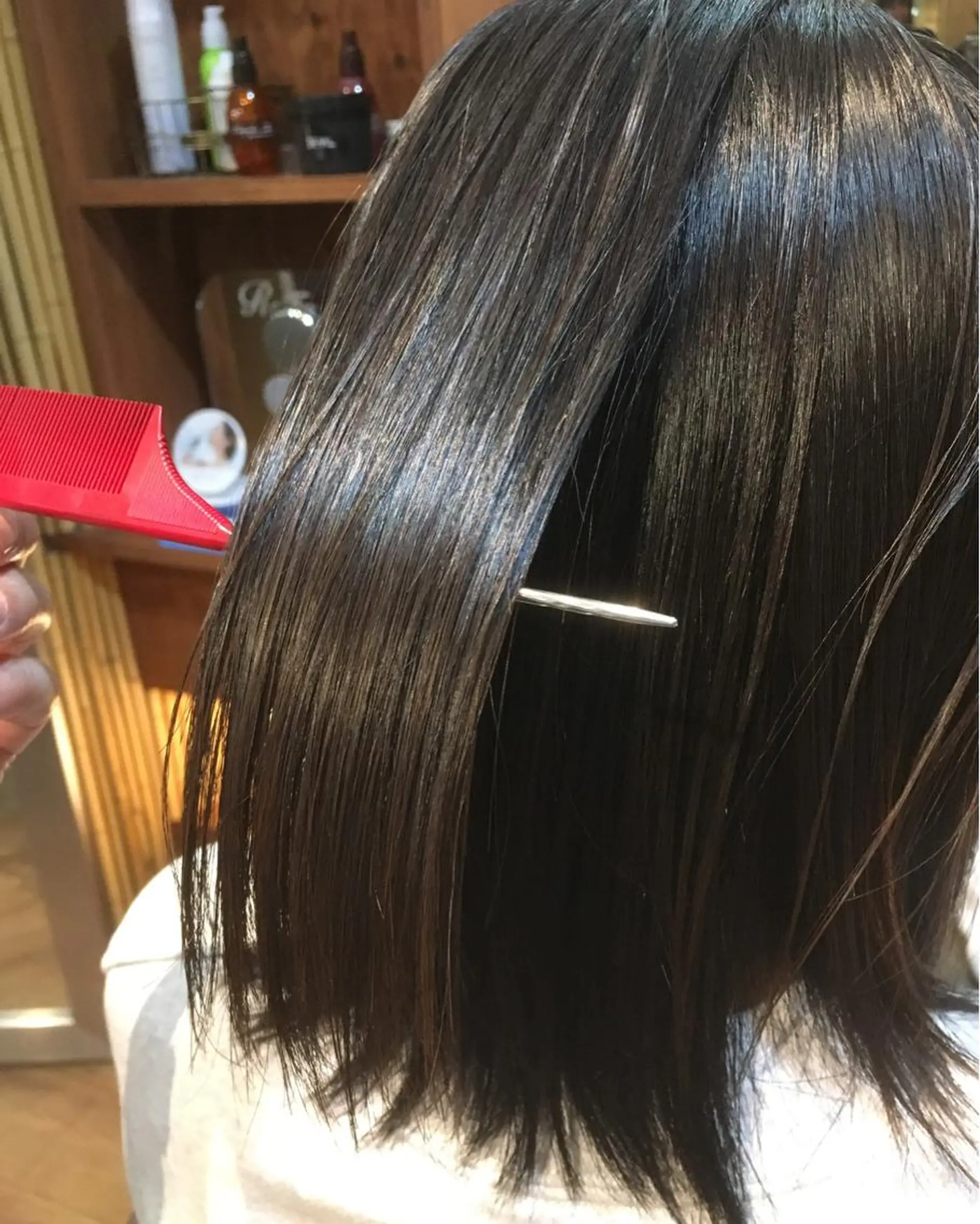 ミディアム パーマ カット 縮毛矯正 トリートメント 菅村 勇亮のヘアスタイル