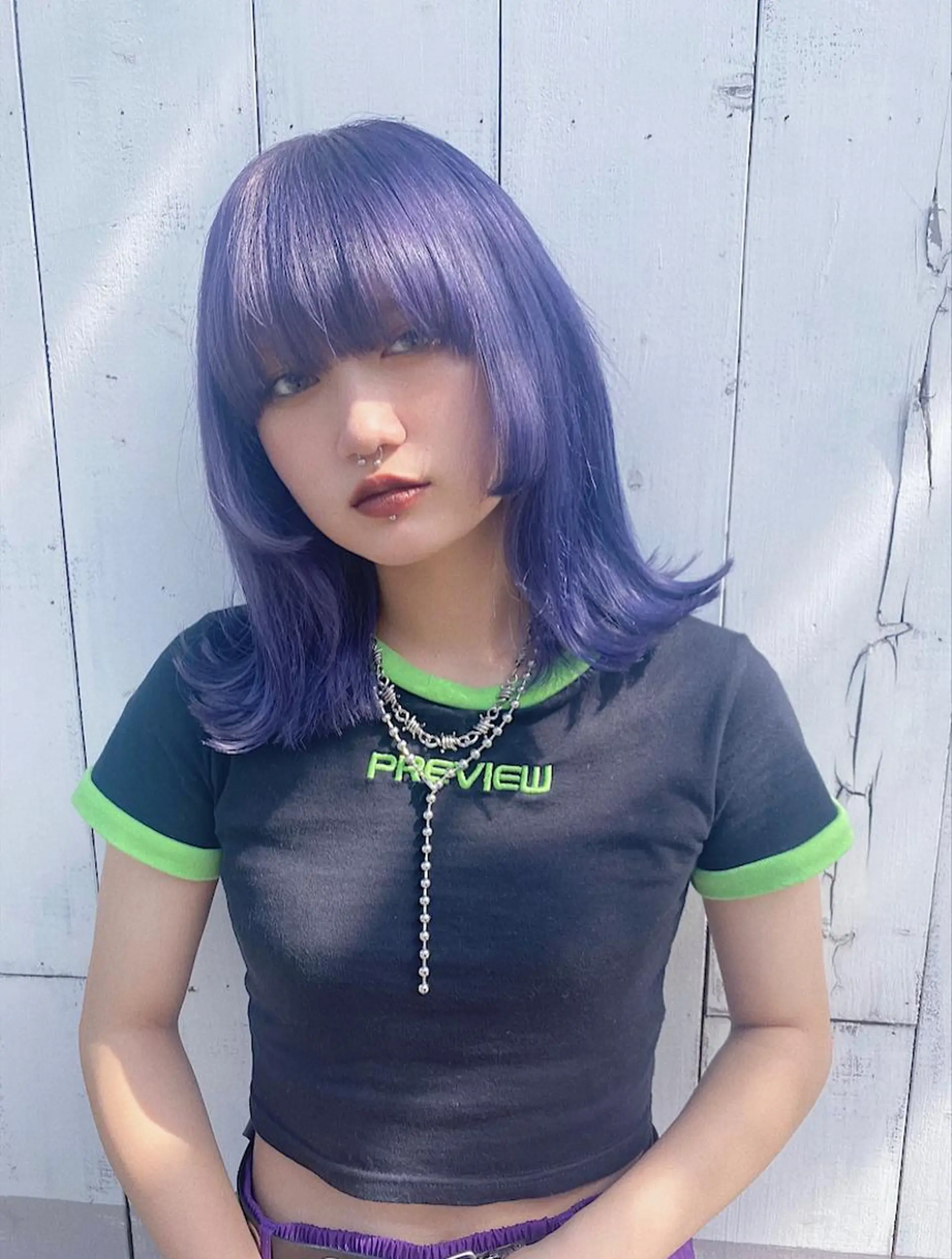 ミディアム カラー ヘアアレンジ 韓国レイヤーカット/ 儚げカラーチナツのヘアスタイル