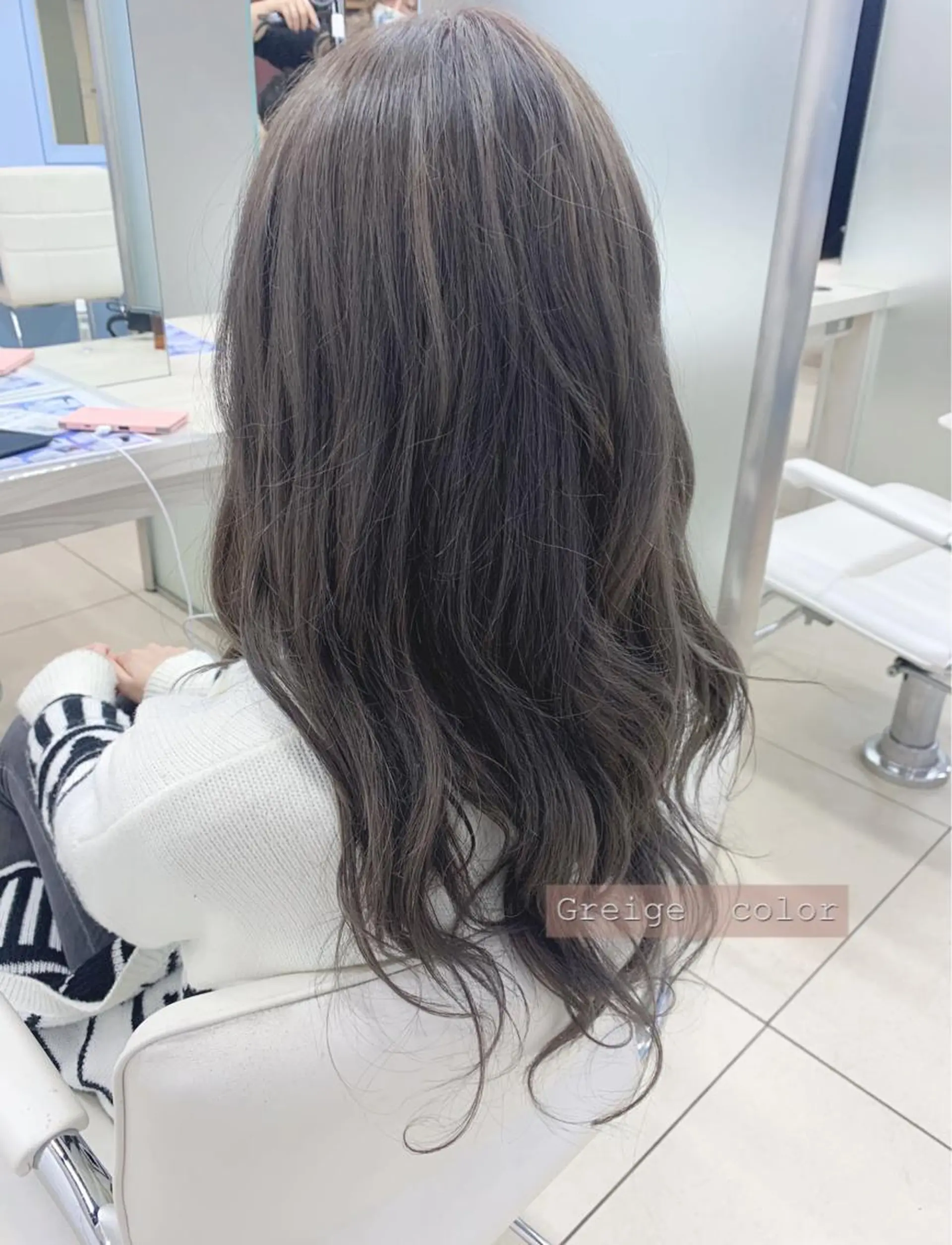 ロング カラー グレージュ カット ヘアカラー トリートメント ✂︎レディース のメンズカット屋さんのヘアスタイル