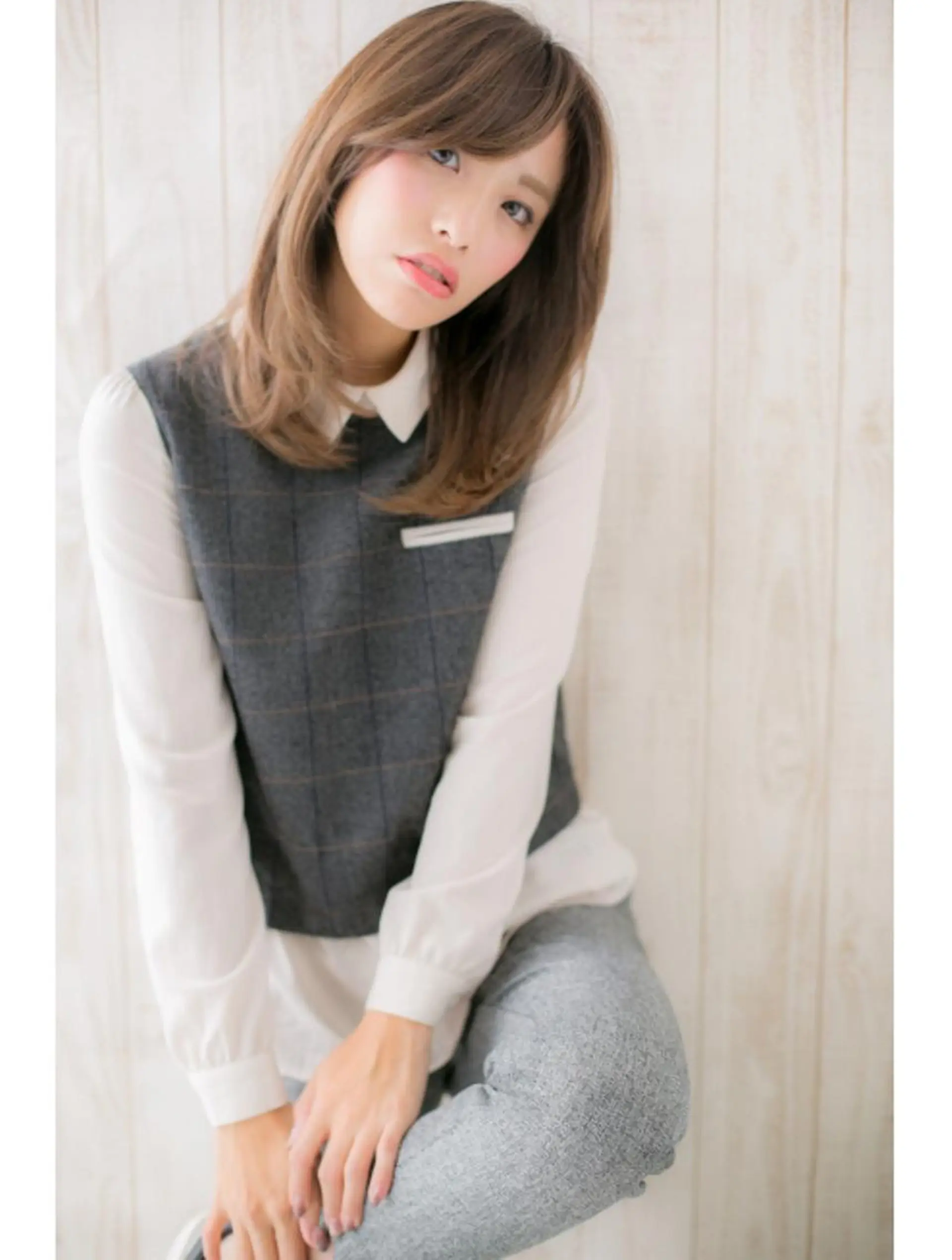 セミロング カラー ヘアカラー トリートメント FUKUNAGA YUのヘアスタイル