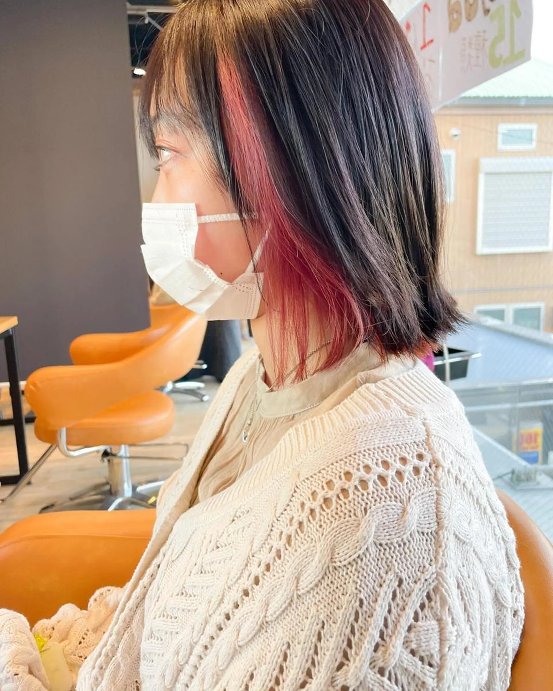 ミディアム カラー パーマ ベージュカラー ブリーチ 透明感カラー ハイトーンカラー インナーカラー 髪質改善/ブリーチ 田代 龍我のヘアスタイル