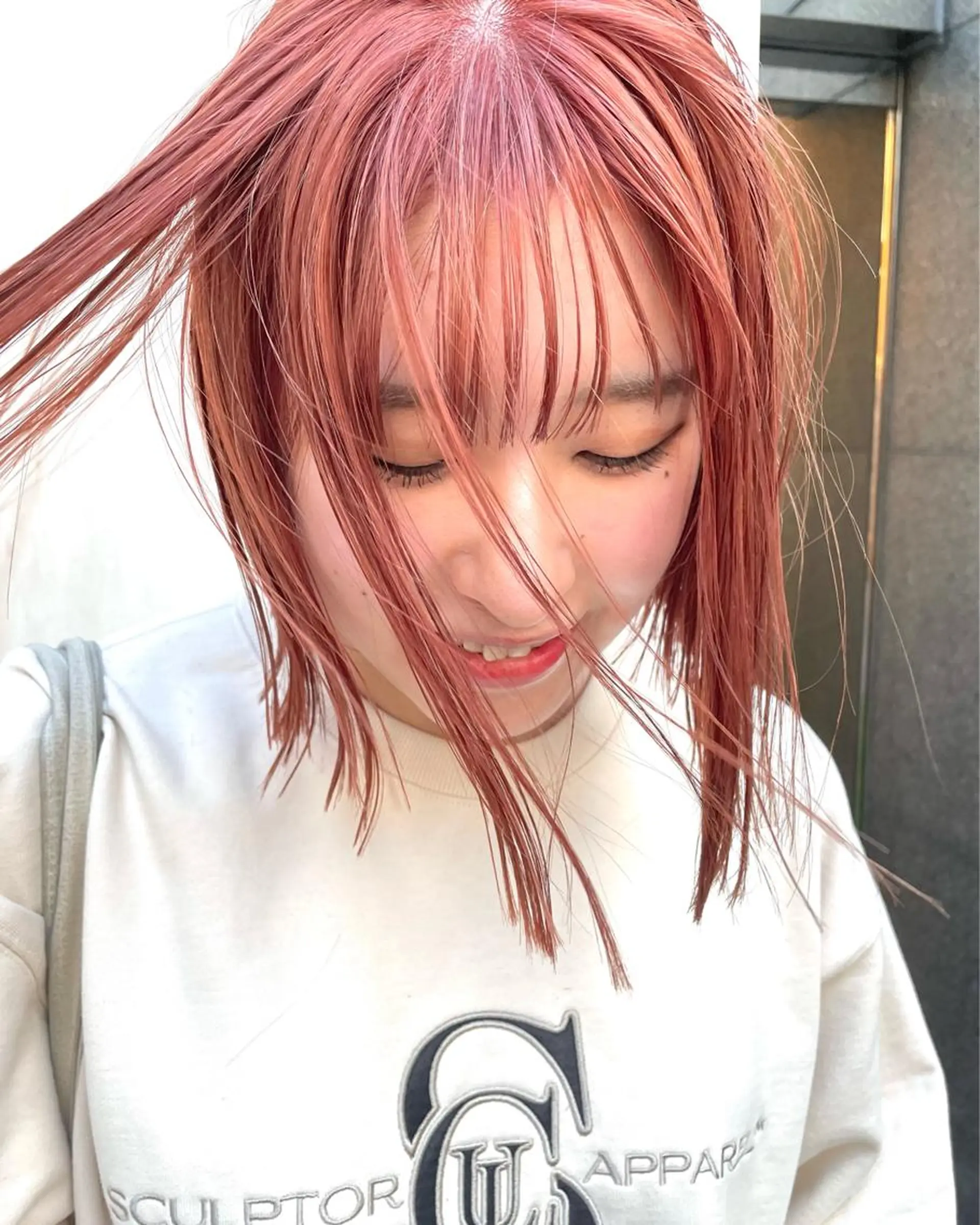 カラー パーマ ヘアアレンジ メンズ キッズ ネイル マツエク・マツパ アイブロウ オレンジ ピンクカラー カラーマツエク オレンジ ピンク カット ヘアカラー トリートメント tatsumi/ボブ ウルフ/レイヤーのヘアスタイル