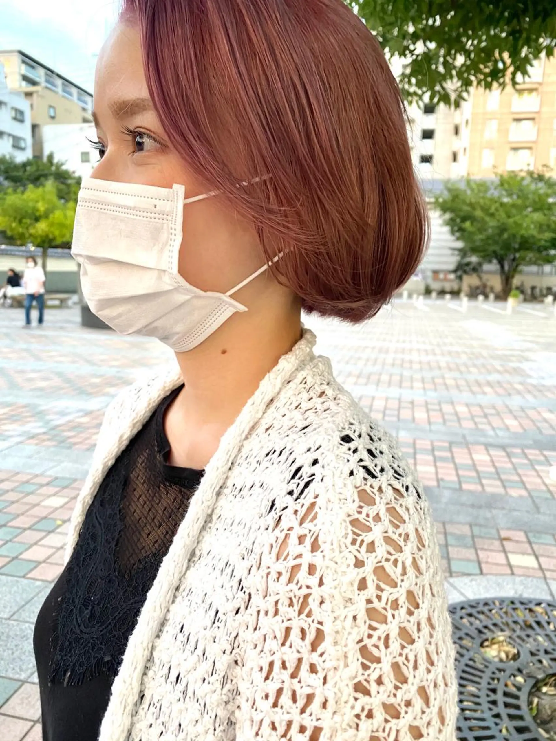 ショート カラー ピンクカラー ローズカラー ブリーチカラー 美髪矯正takaraのヘアスタイル