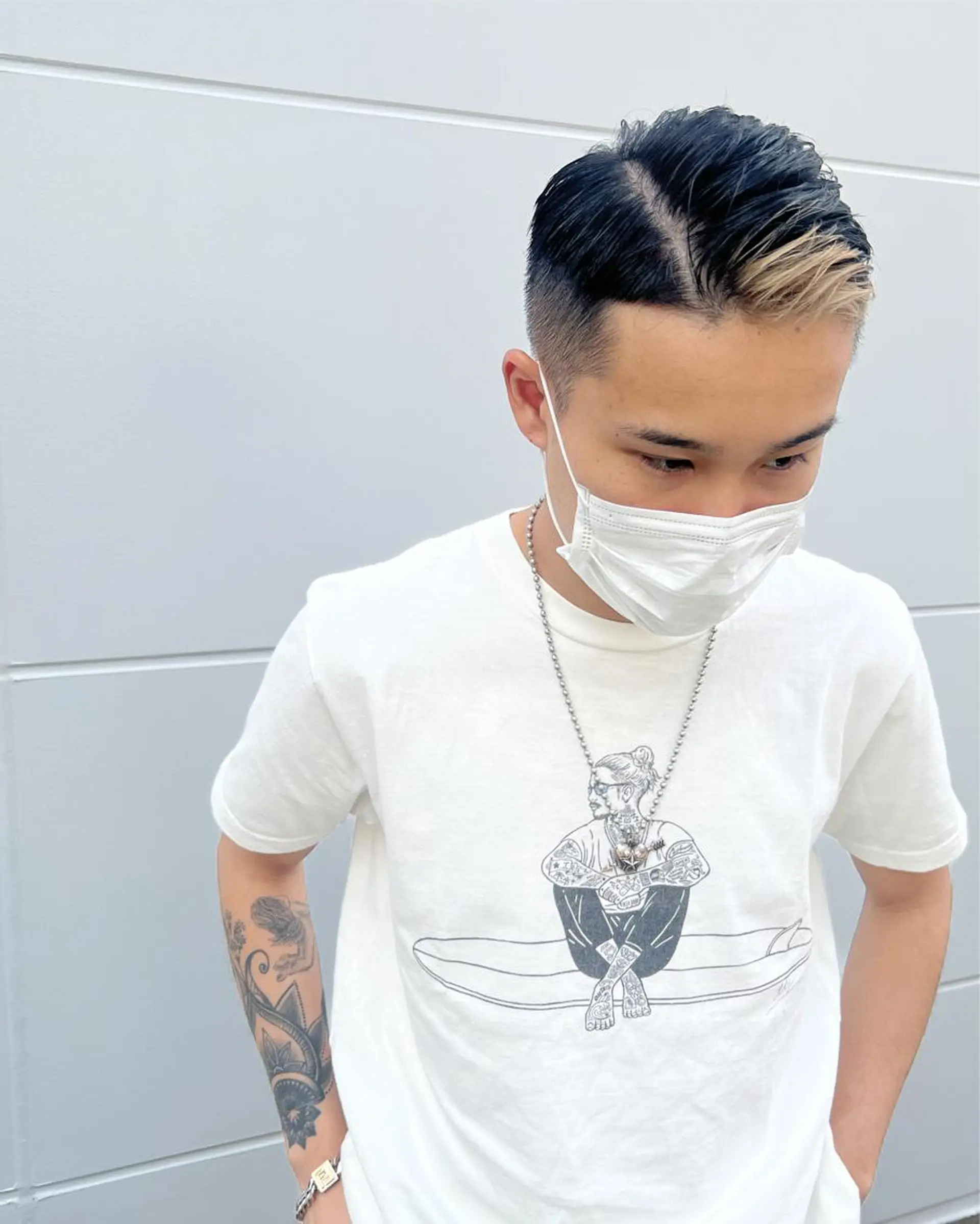 カラー メンズ メンズブリーチ メンズベリーショート ブリーチ ブロンド カット ヘアカラー まさき✂︎ブリーチ／ デザインカラーのヘアスタイル