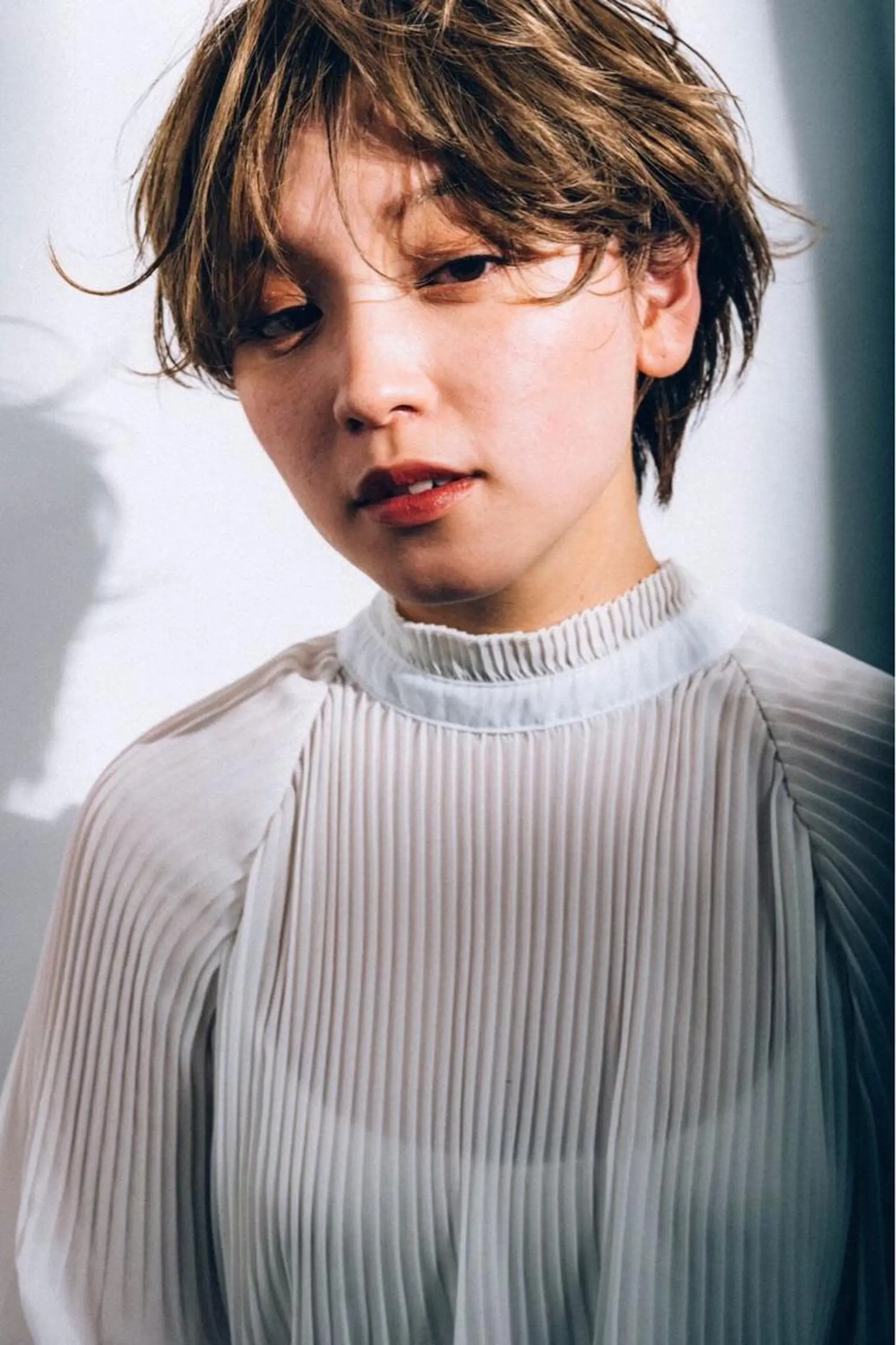 ミディアム カラー パーマ ヘアアレンジ メンズ キッズ ネイル マツエク・マツパ メンズウルフカット アディクシーカラー 透明感カラー ボブ ウルフカット 藤井 仁紀のヘアスタイル