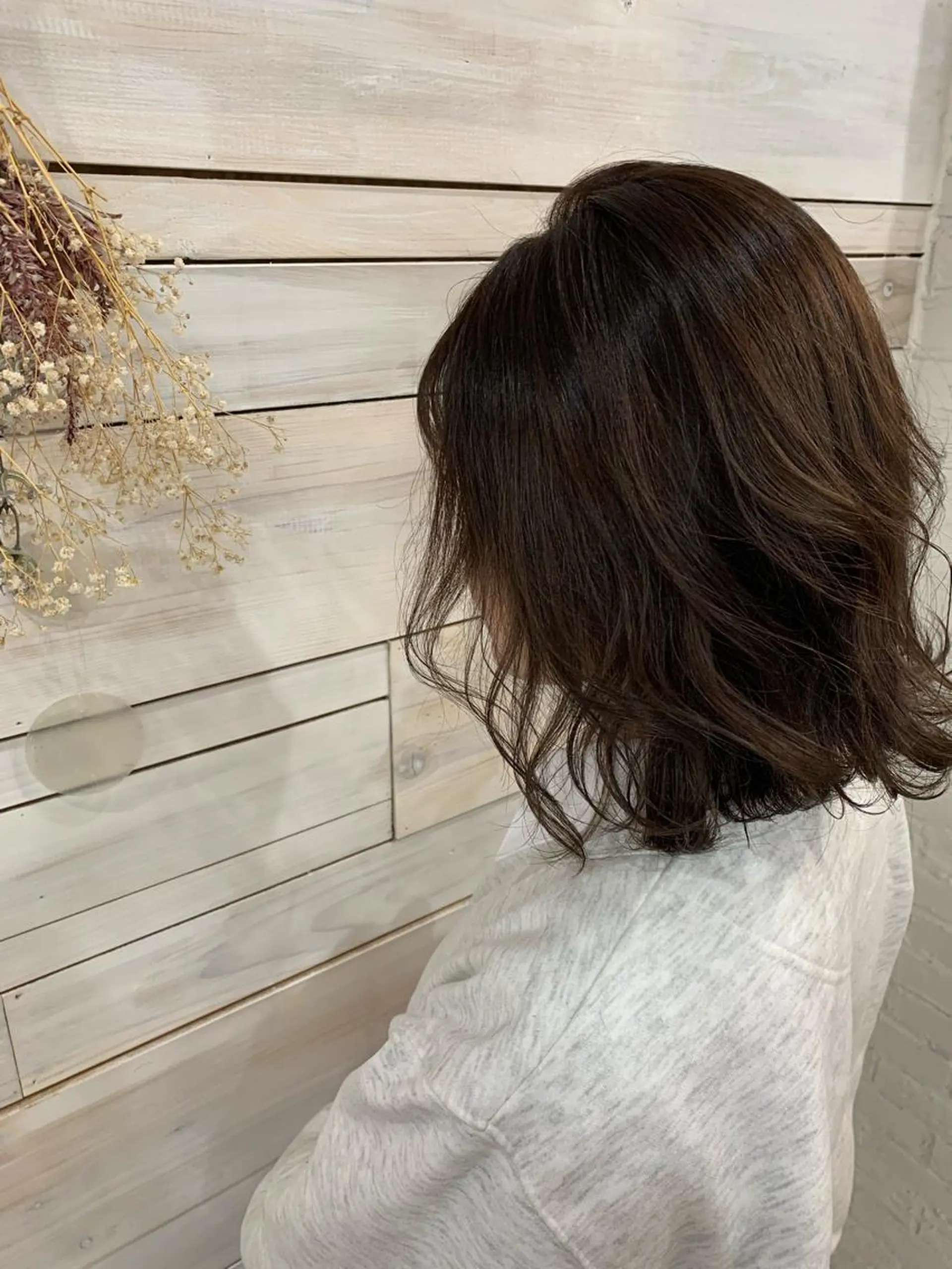 ミディアム カラー ハッシュカット/ボブ /レイヤー/彩奈のヘアスタイル