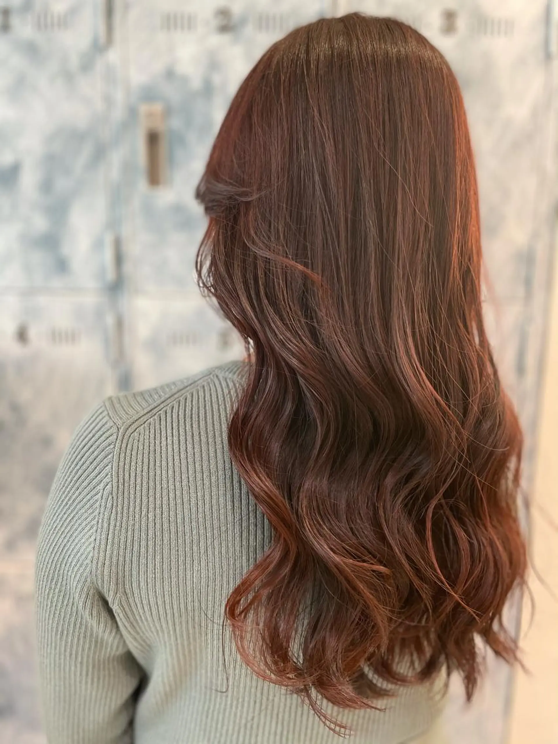 ロング カラー カシス オレンジ 髪質改善/縮毛矯正 ツヤ髪🩷さつきのヘアスタイル