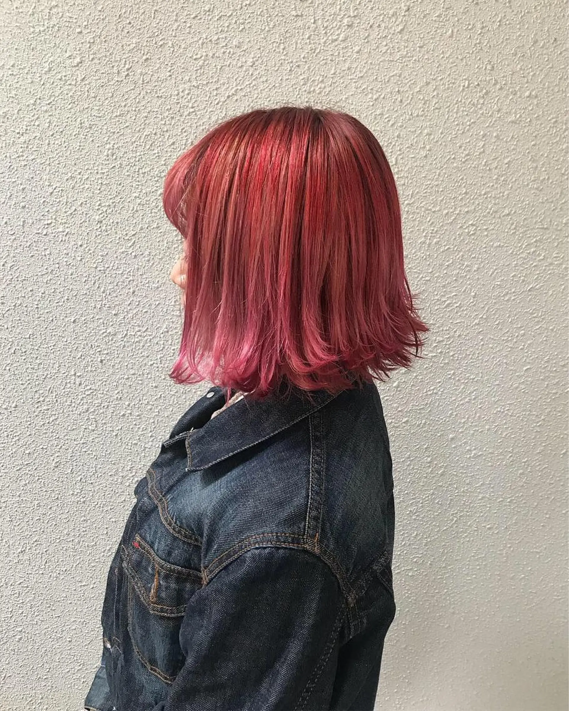 ショート カラー ブリーチ ピンクカラー レッドカラー インナーカラー/天神 ブリーチ/吉田のヘアスタイル