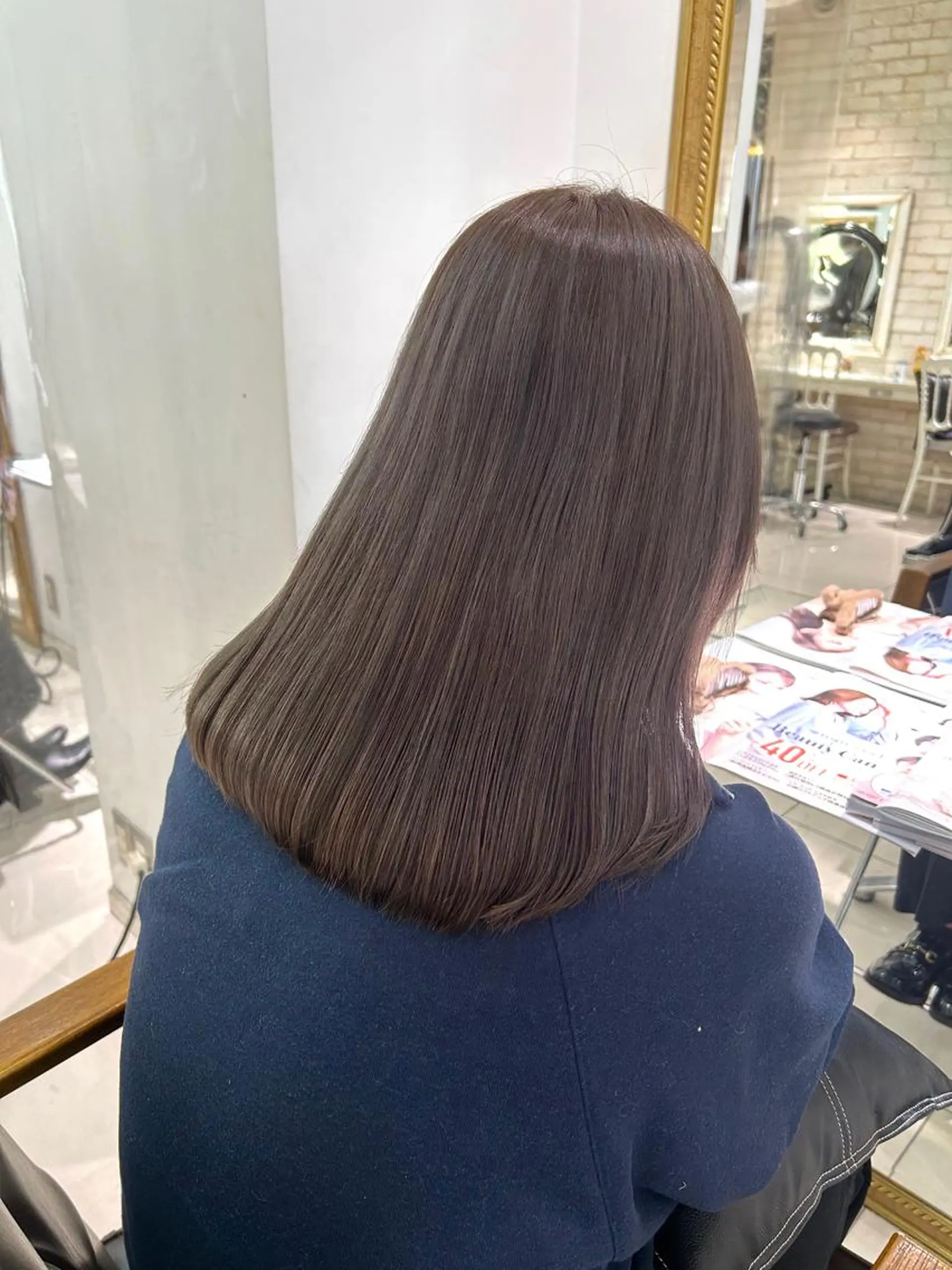 セミロング カラー 透明感カラー 古山 結季🌙🖤のヘアスタイル