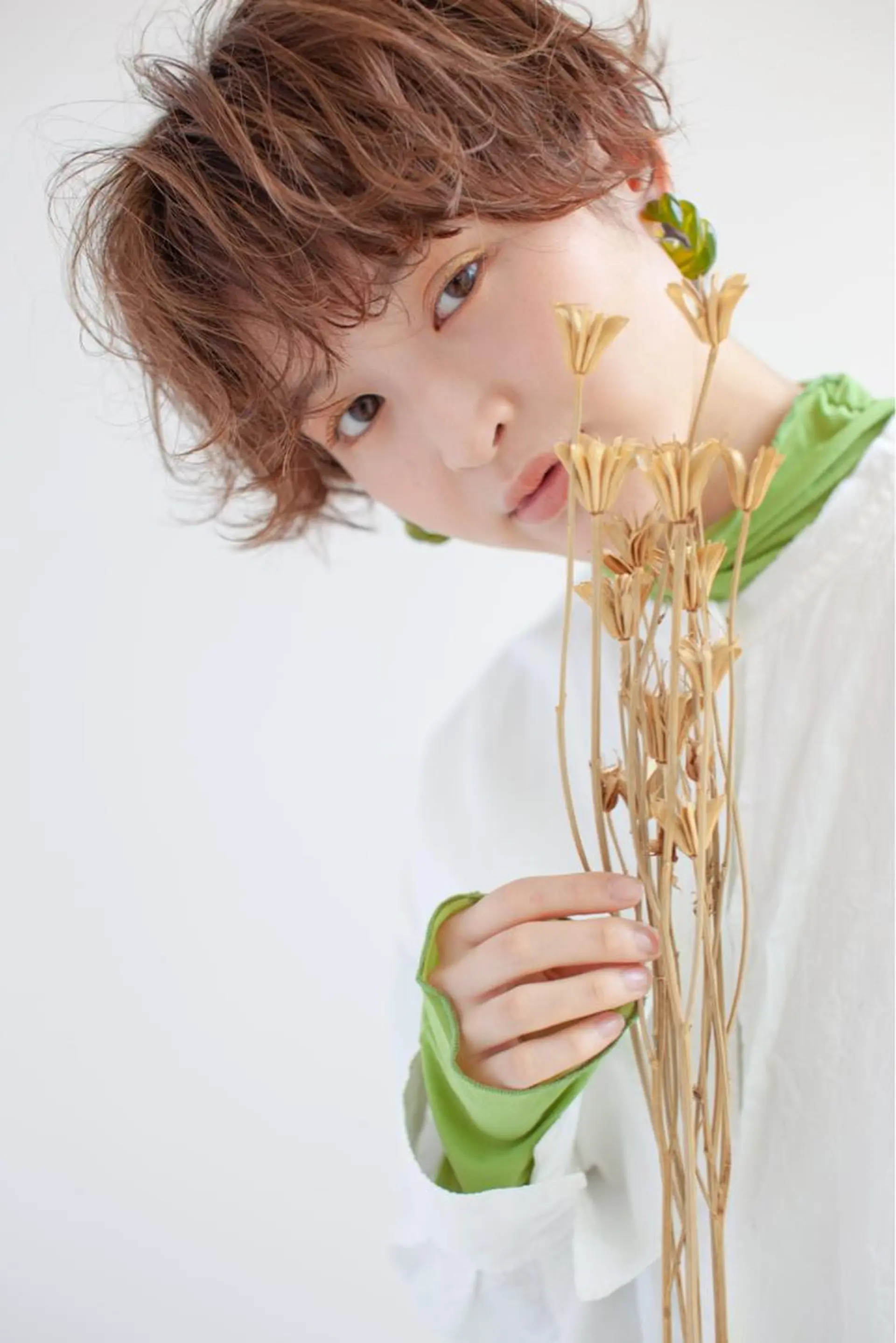 ショート カラー オレンジ カット ヘアカラー 福島成美/髪質改善 縮毛矯正/カラーのヘアスタイル