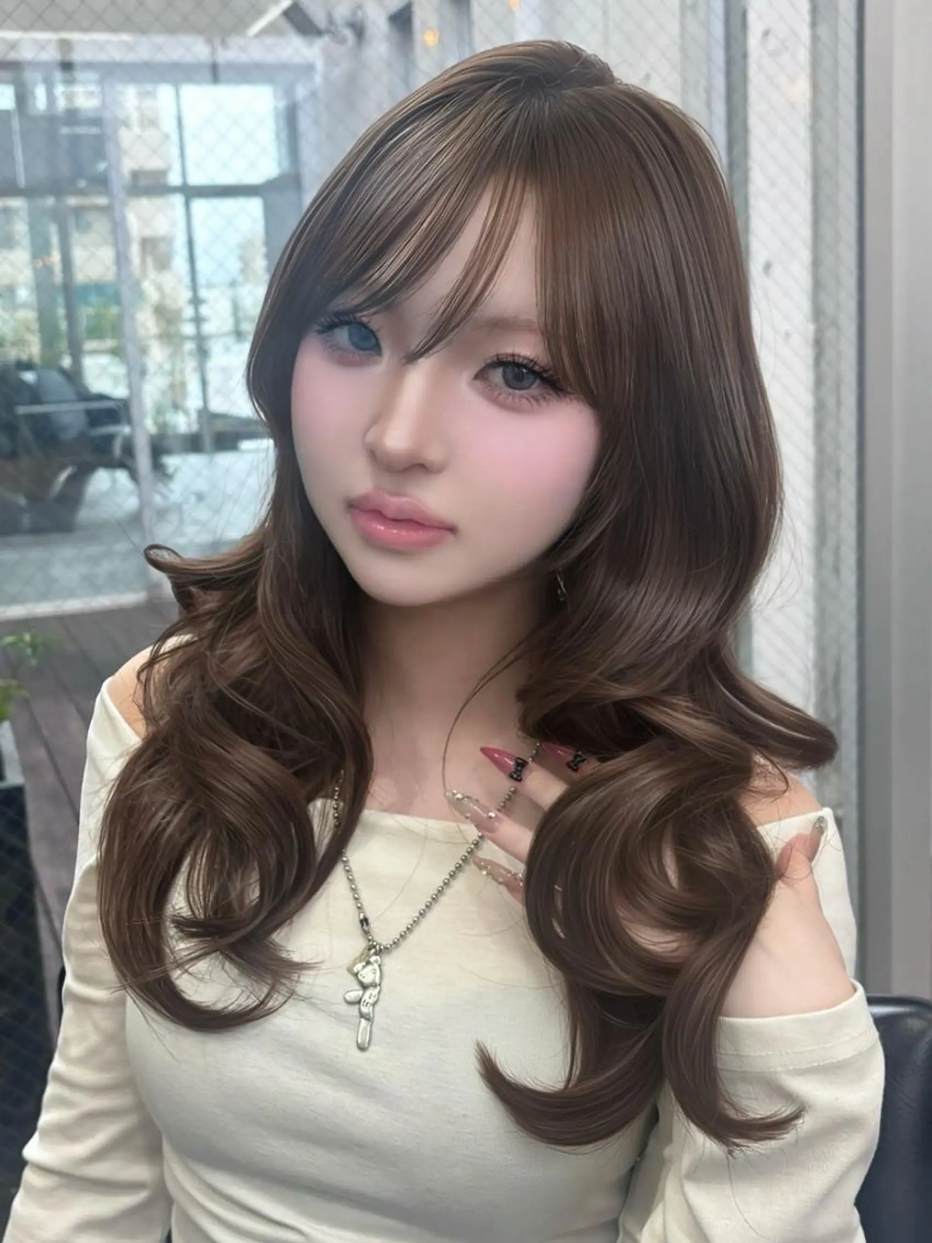 カラー セミロング アッシュ アッシュブラウン ブラウンカラー ダブルカラー ヘアカラー 韓国ヘア💖Wカラー 💖透明感カラー💖のヘアスタイル