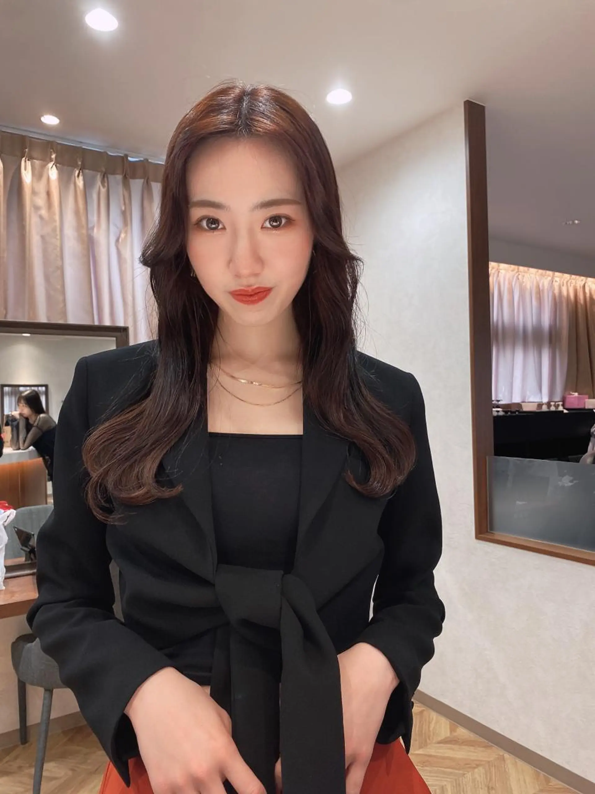 ロング 韓国風ヘア 顔周り🇰🇷韓国 レイヤー/モエのヘアスタイル