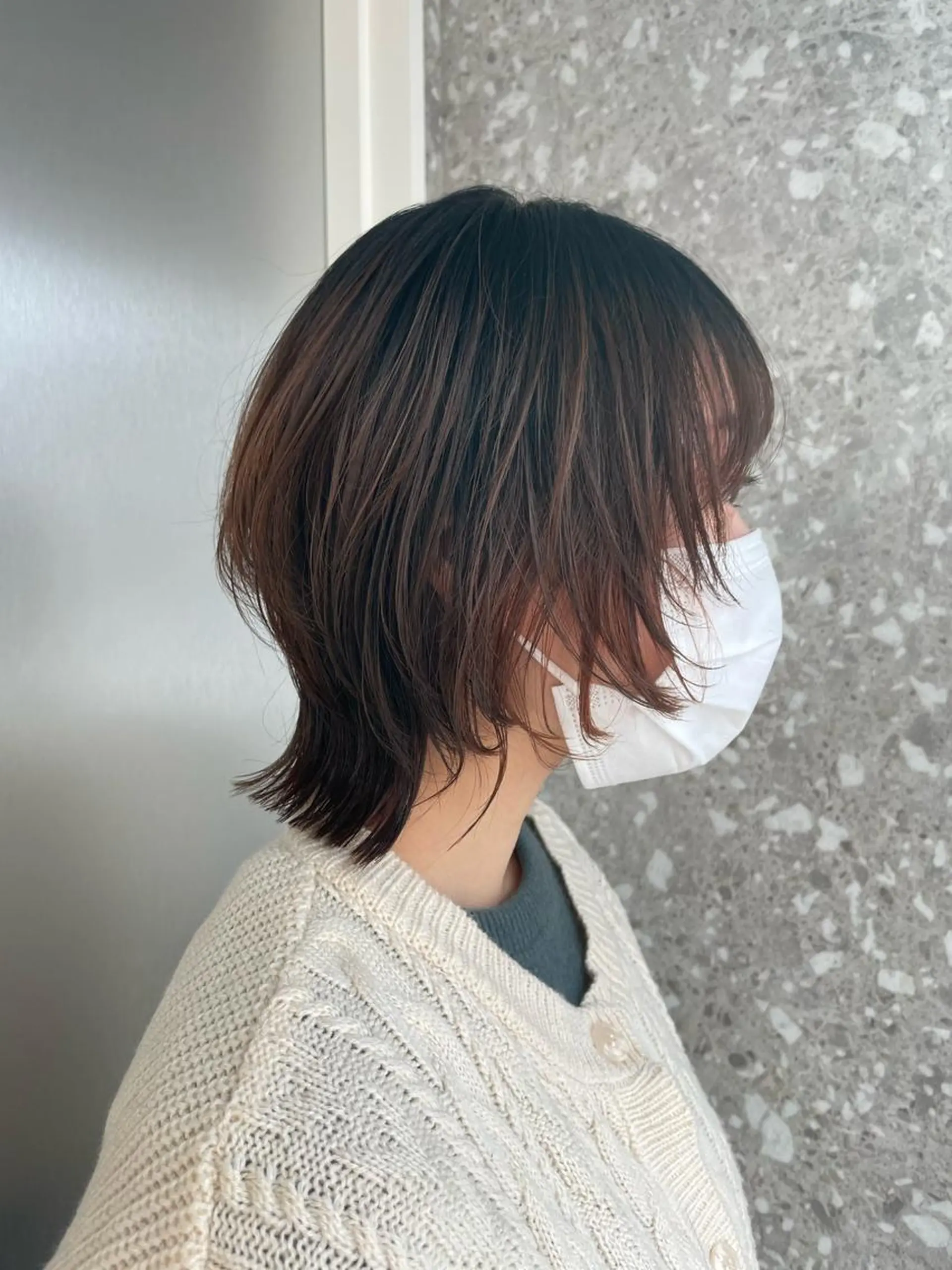 ショート ショートヘア ウルフカット 透明感カラー 大人グレージュ有村のヘアスタイル