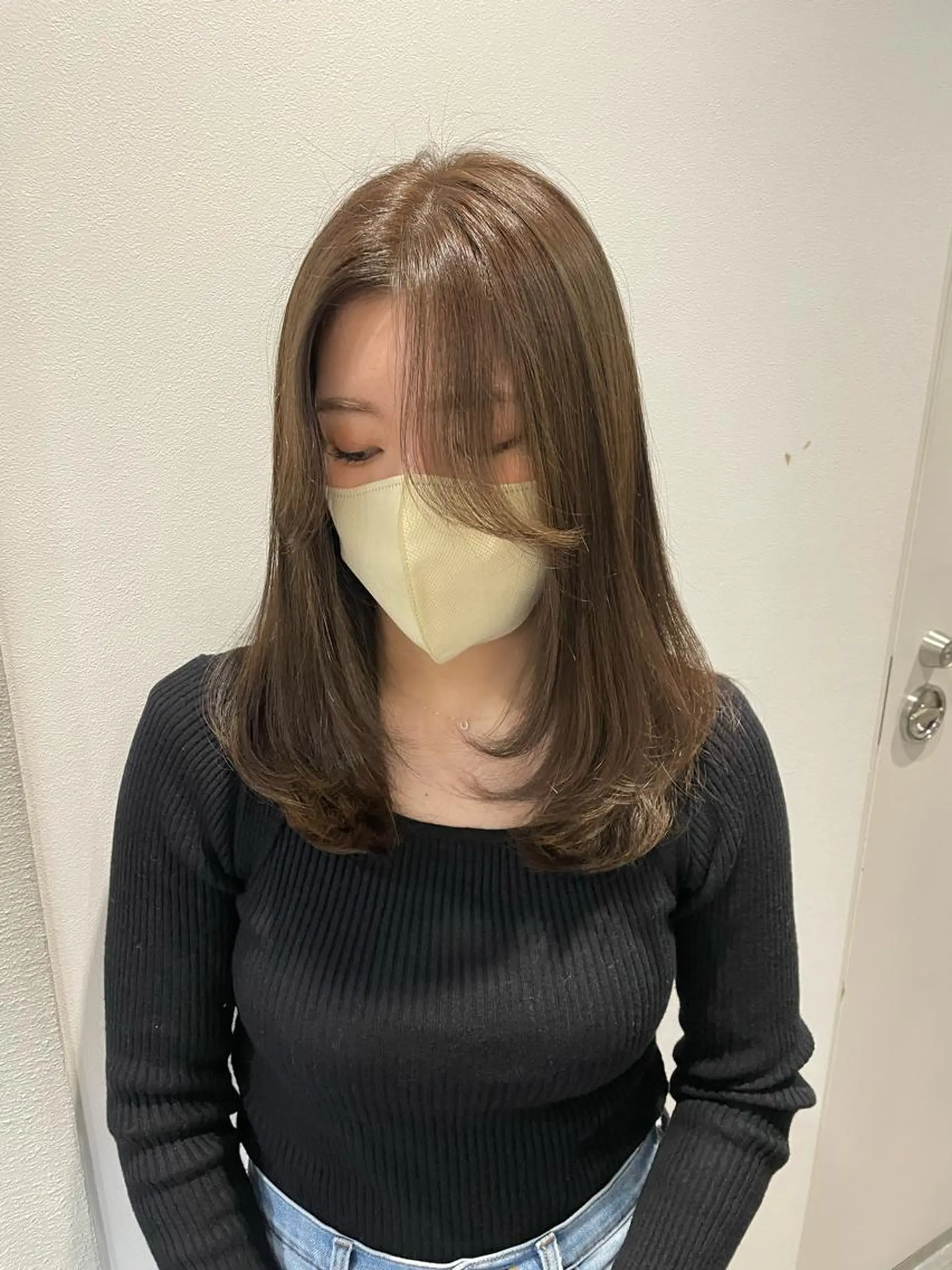 セミロング カット ヘアカラー トリートメント 銀座／レイヤーカット 🤍内野すみれのヘアスタイル