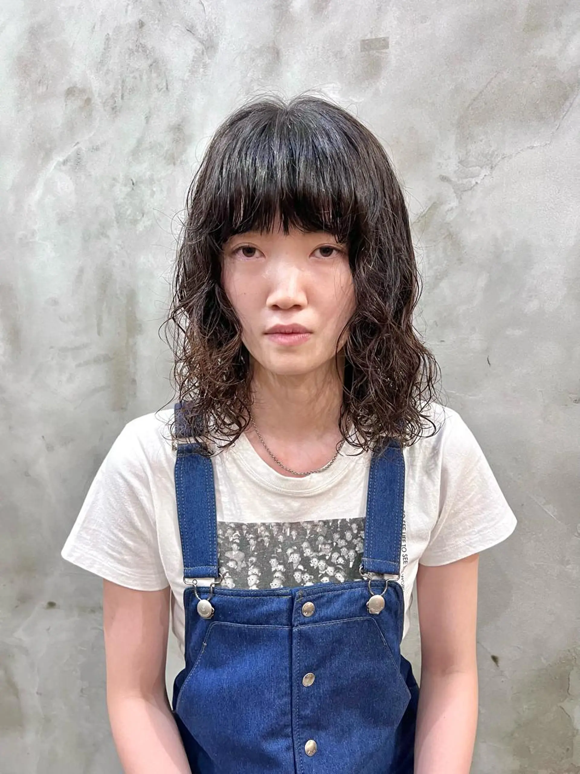 セミロング パーマ カット パーマ トリートメント 木村陸弥 似合わせ 透明感カラー🌿のヘアスタイル