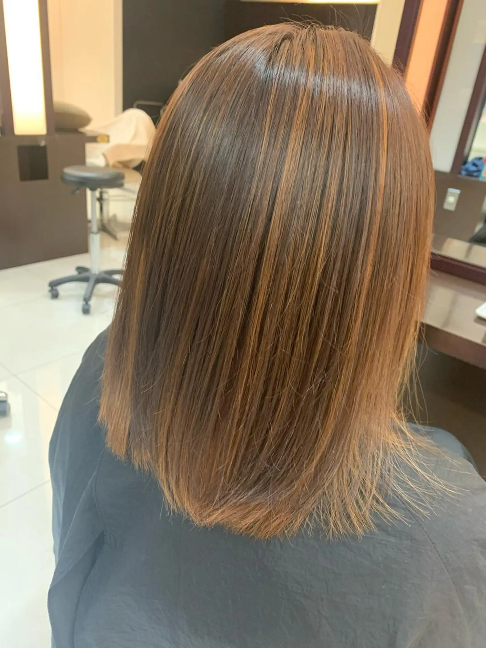 ミディアム カラー ハイライトカラー ハイライト 村山 かほのヘアスタイル