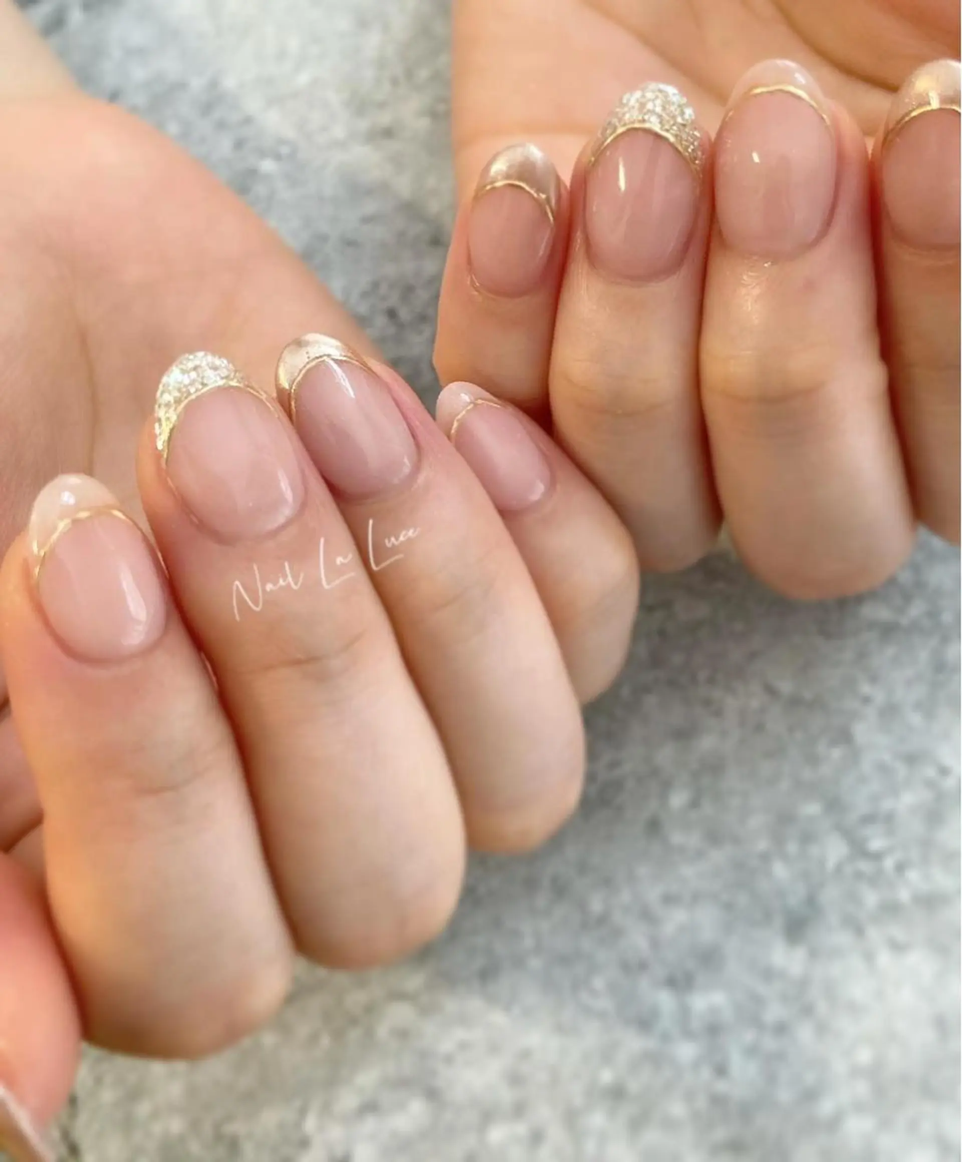 ネイル ラメ(グリッター) ミラーネイル NailLaLuce ネイルラルーチェのネイルデザイン