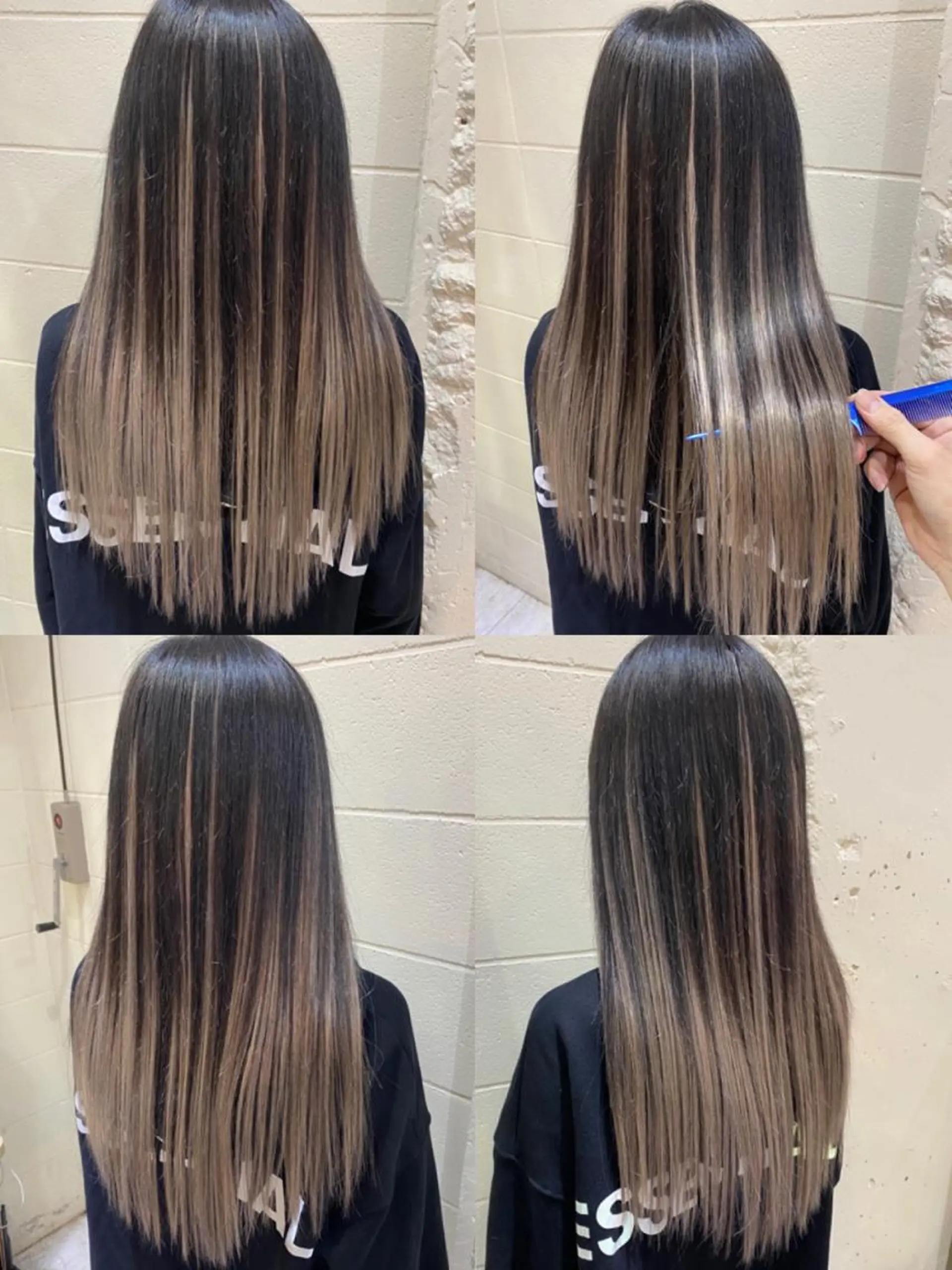 ロング カラー ササ キのヘアスタイル