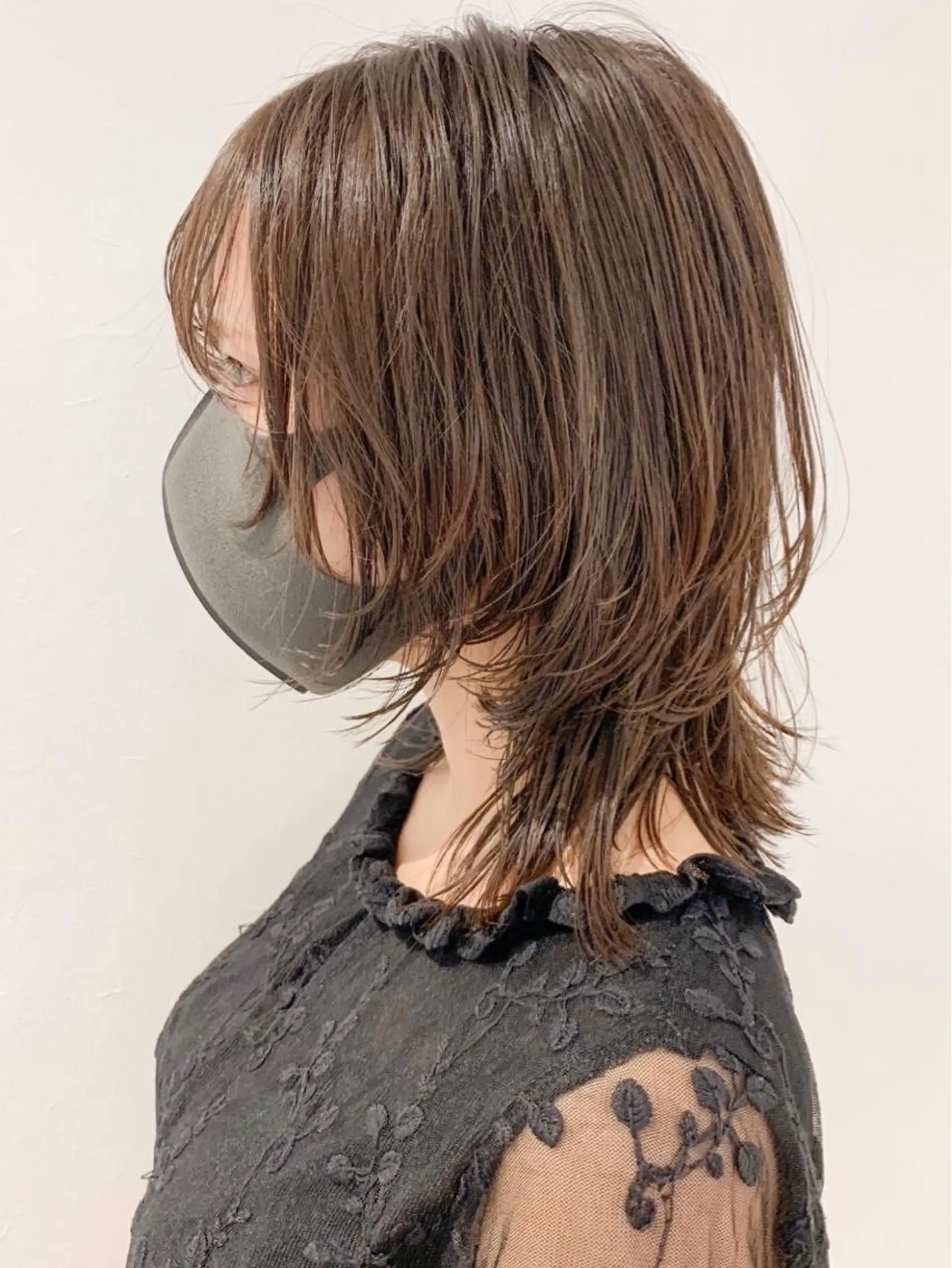 ミディアム カラー 透明感カラー ウルフカット カット ヘアカラー ウルフ/ボブ/レイヤ ーカット◎ricoのヘアスタイル