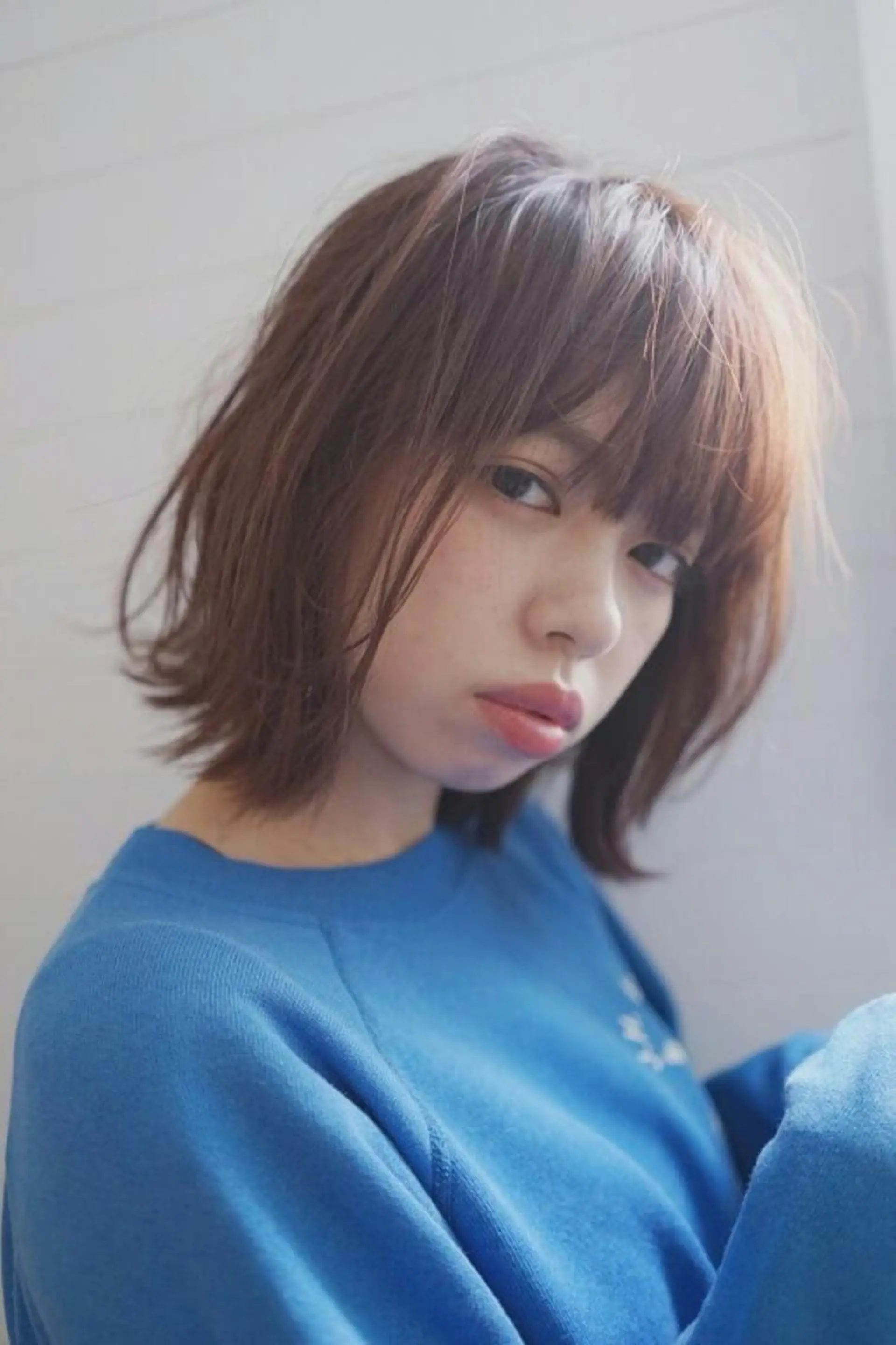 ミディアム カラー パーマ 小田川 竜也のヘアスタイル