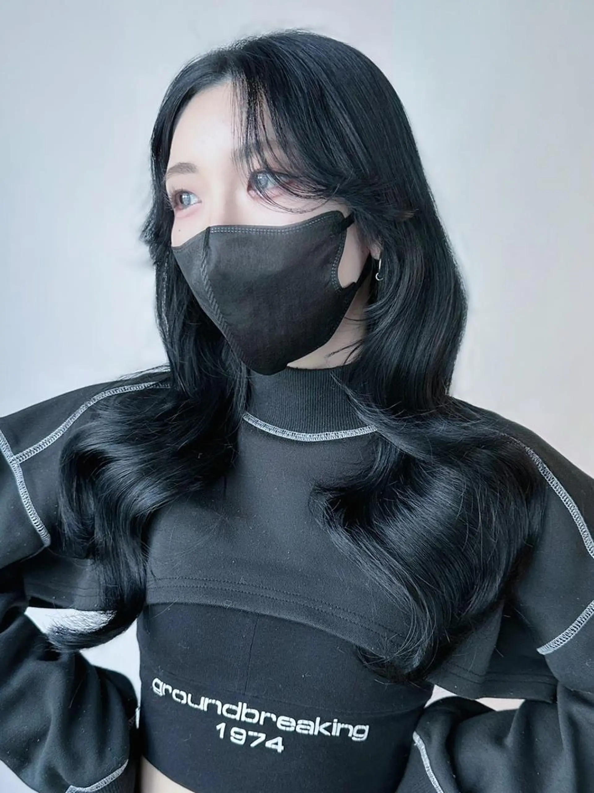 セミロング カラー パーマ ヘアアレンジ ブルーカラー カット ヘアカラー トリートメント ITbyALBUM 中野店のヘアスタイル