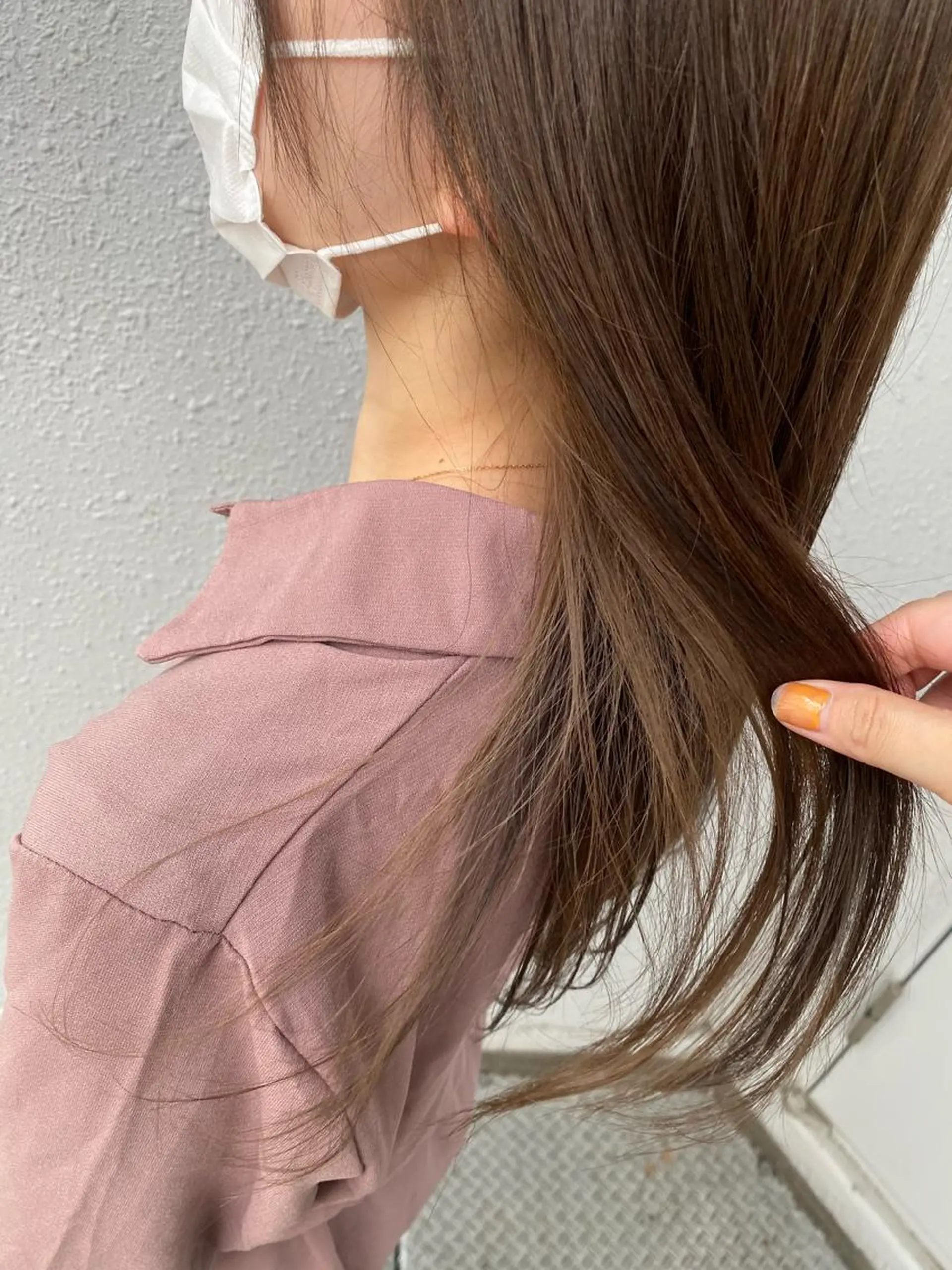 ロング カラー ブリーチ カット ヘアカラー トリートメント 後藤紗英/髪質改善 /オリーブベージュのヘアスタイル