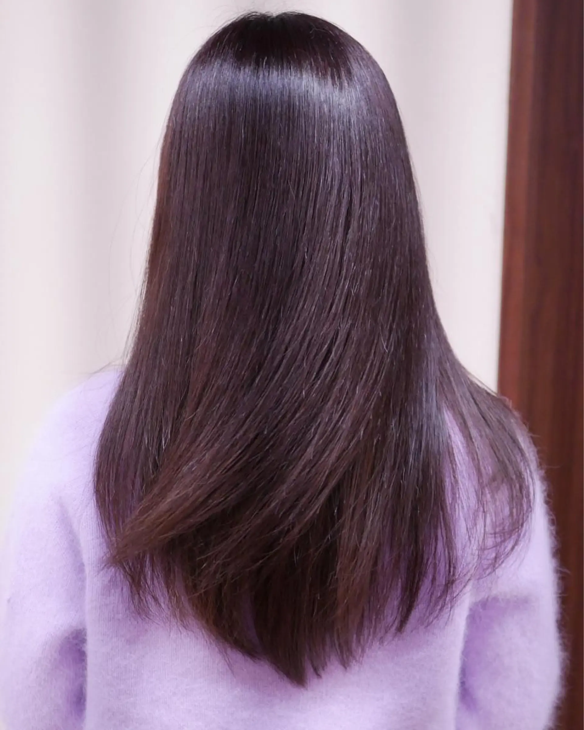 セミロング カラー アッシュ ラベンダーカラー ラベンダーアッシュ 縮毛矯正 森田 一輝のヘアスタイル