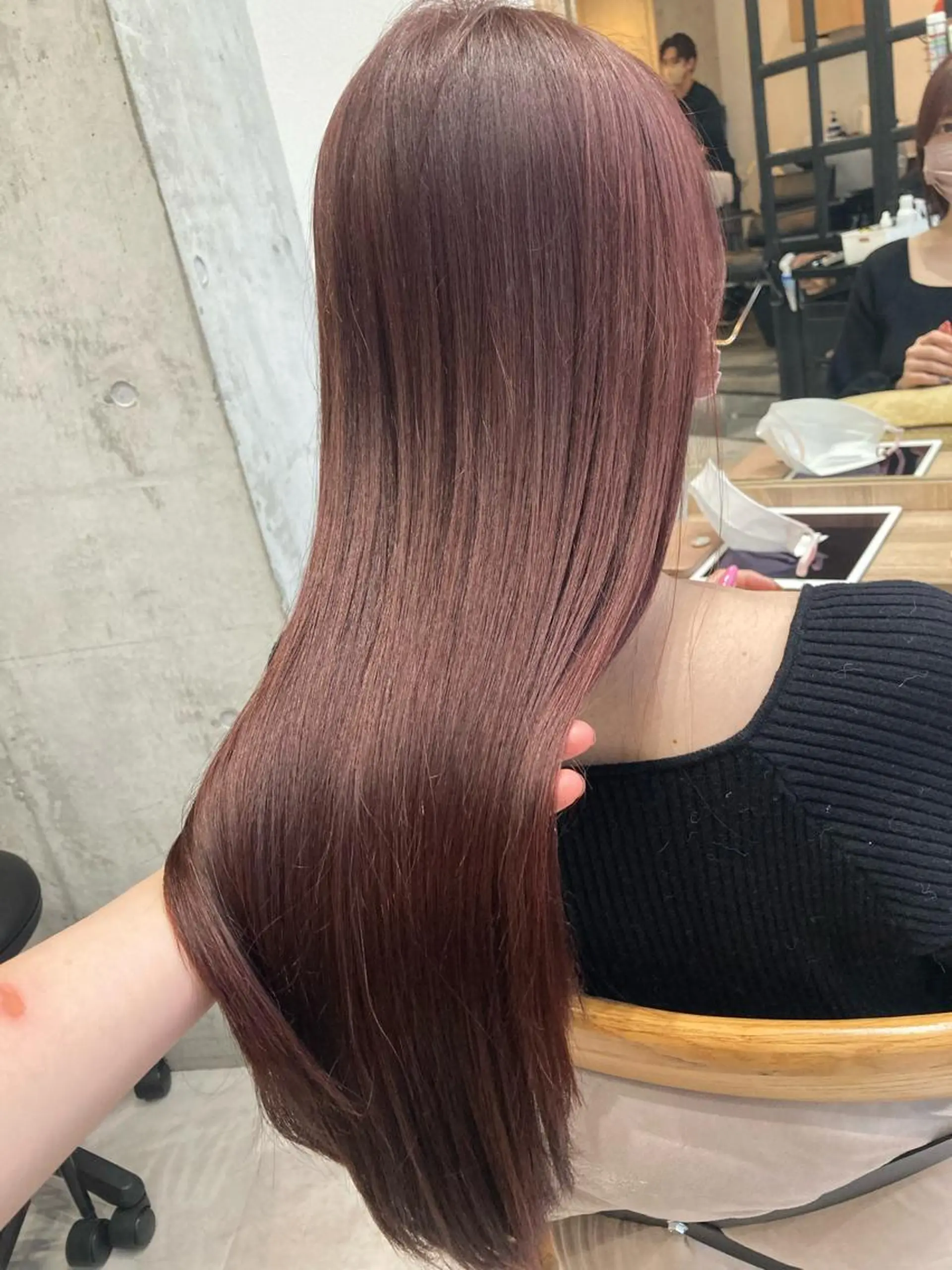 ロング ヘアカラー トリートメント ✨色持ちの良い艶 カラー✨蟹江真世のヘアスタイル