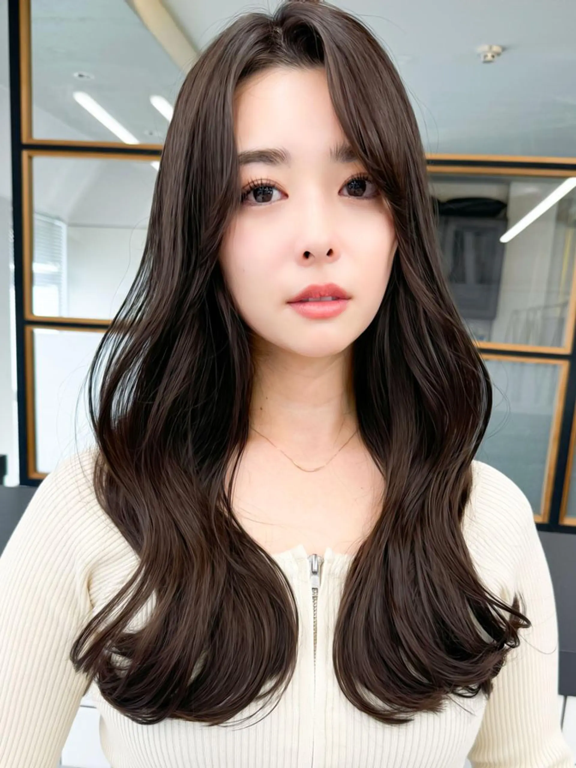 ロング カラー 🍒顔まわりカット/ 韓国/まなみ🍒のヘアスタイル