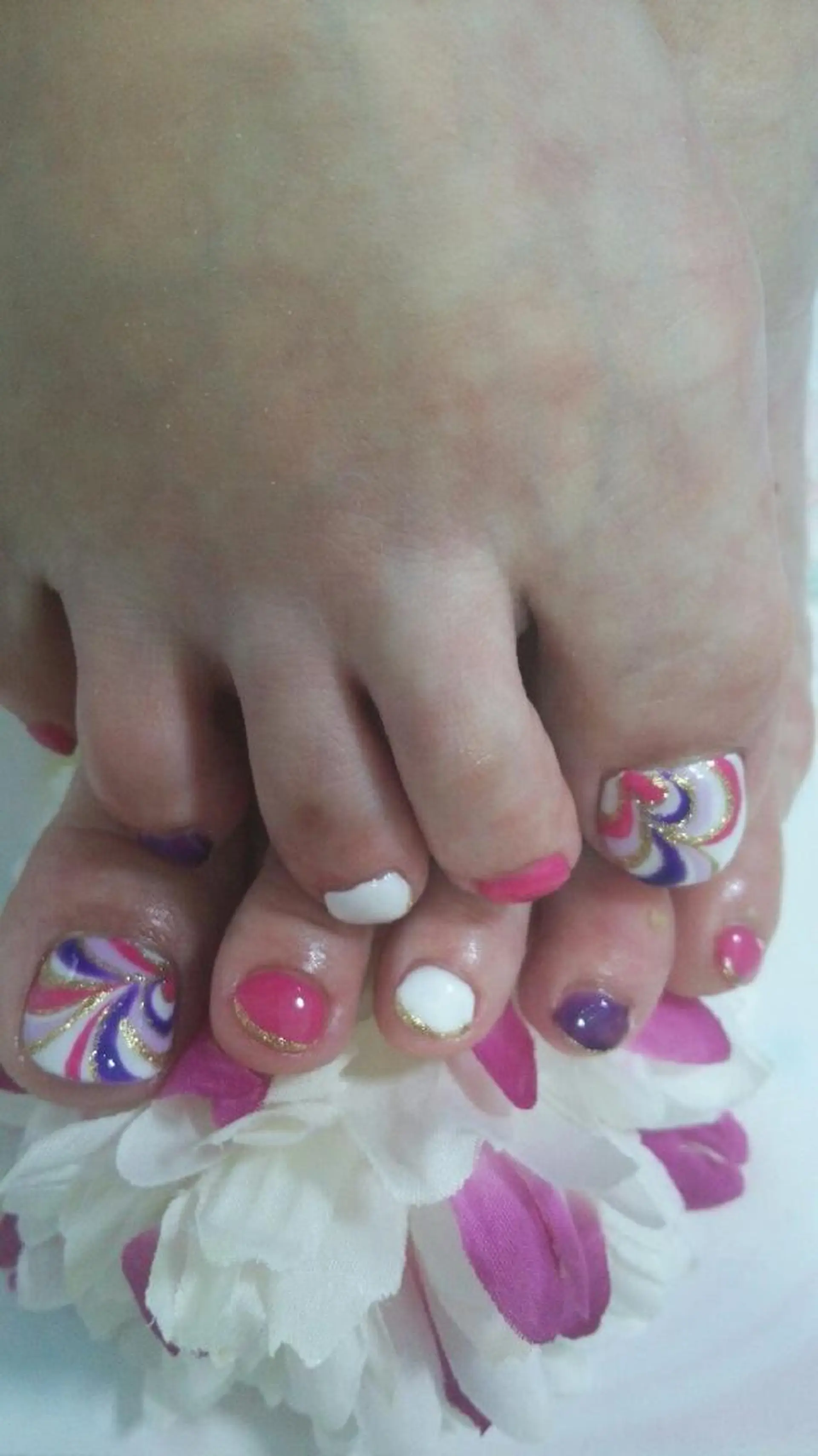 ネイル フットネイル ピンク 田代 夏子のネイルデザイン