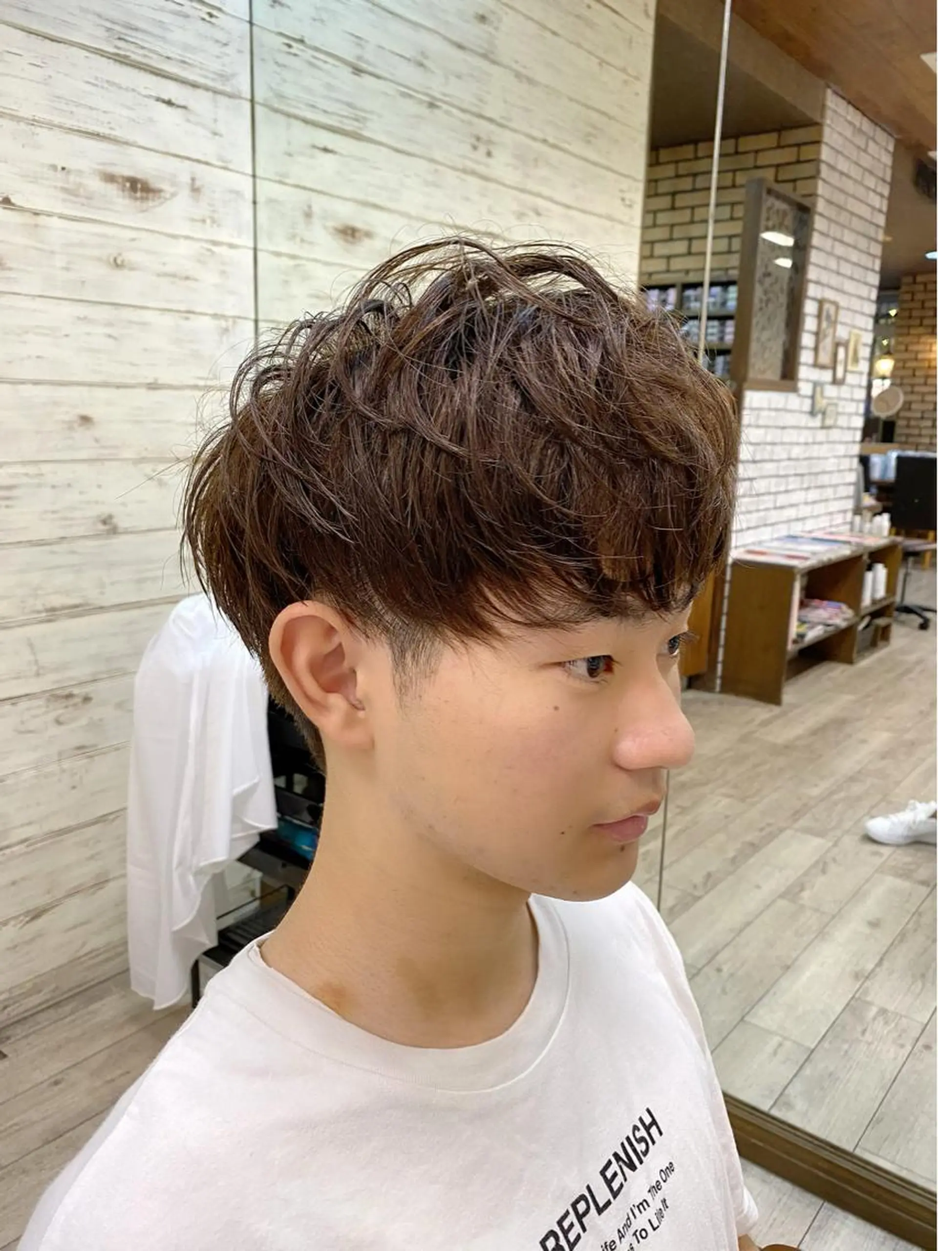 ショート パーマ メンズ マッシュ ショートヘア カット ヘッドスパ 日比 貴大/ minim hairのヘアスタイル