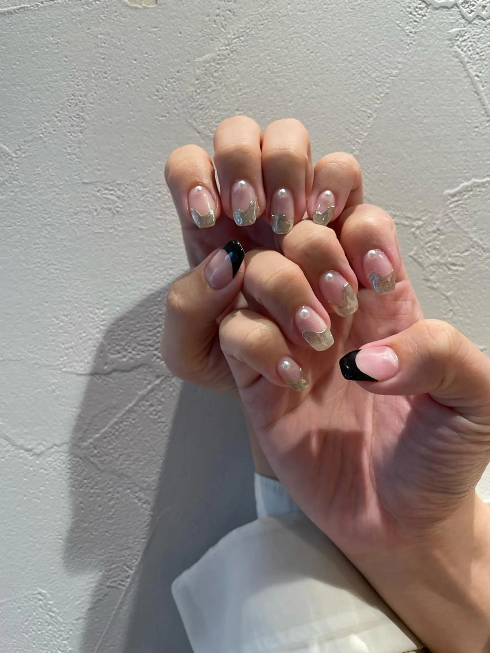 ネイル フレンチネイル ミラーネイル ハンドネイル 佐藤 まりえのネイルデザイン