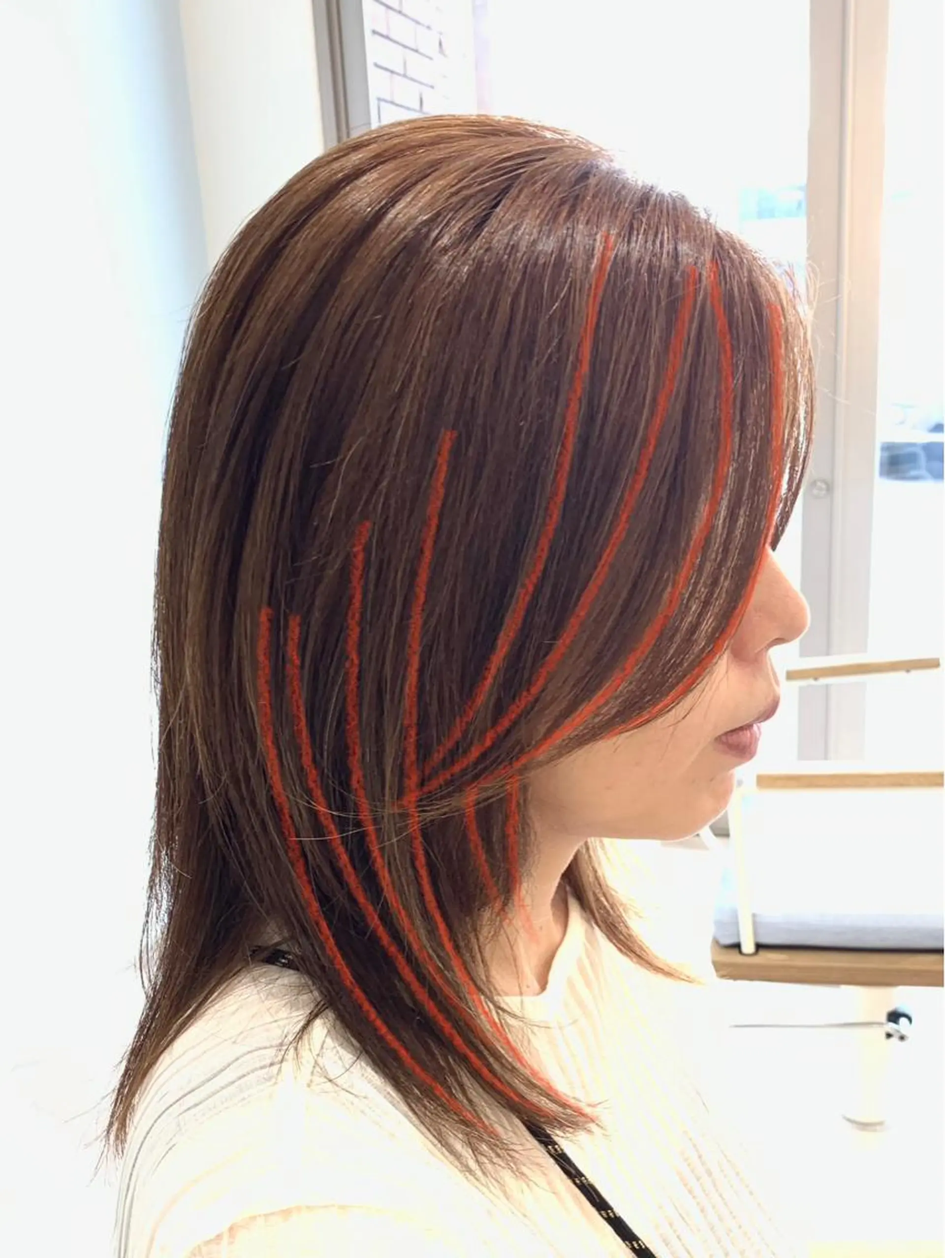 セミロング カット 縮毛矯正/白髪ぼかし ショートボブ/鈴木のヘアスタイル