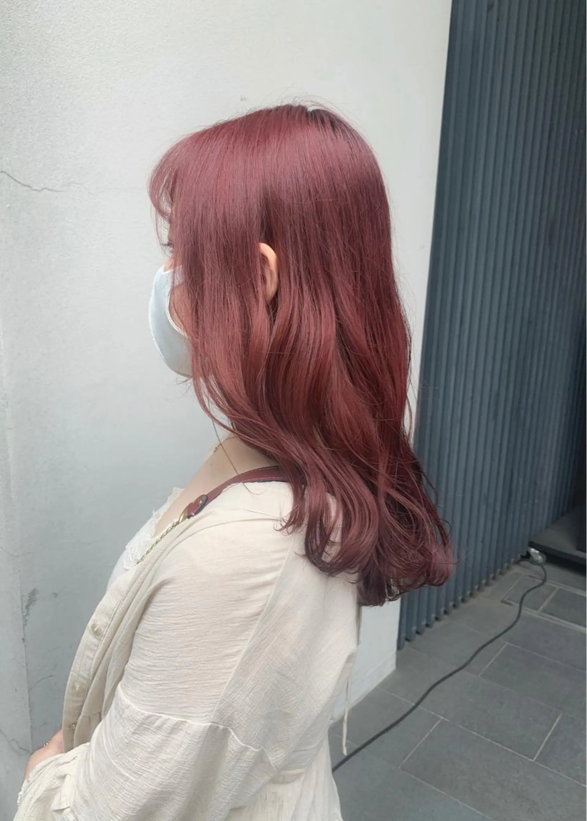 セミロング カラー ピンクカラー ローズカラー 矢野 晃平のヘアスタイル