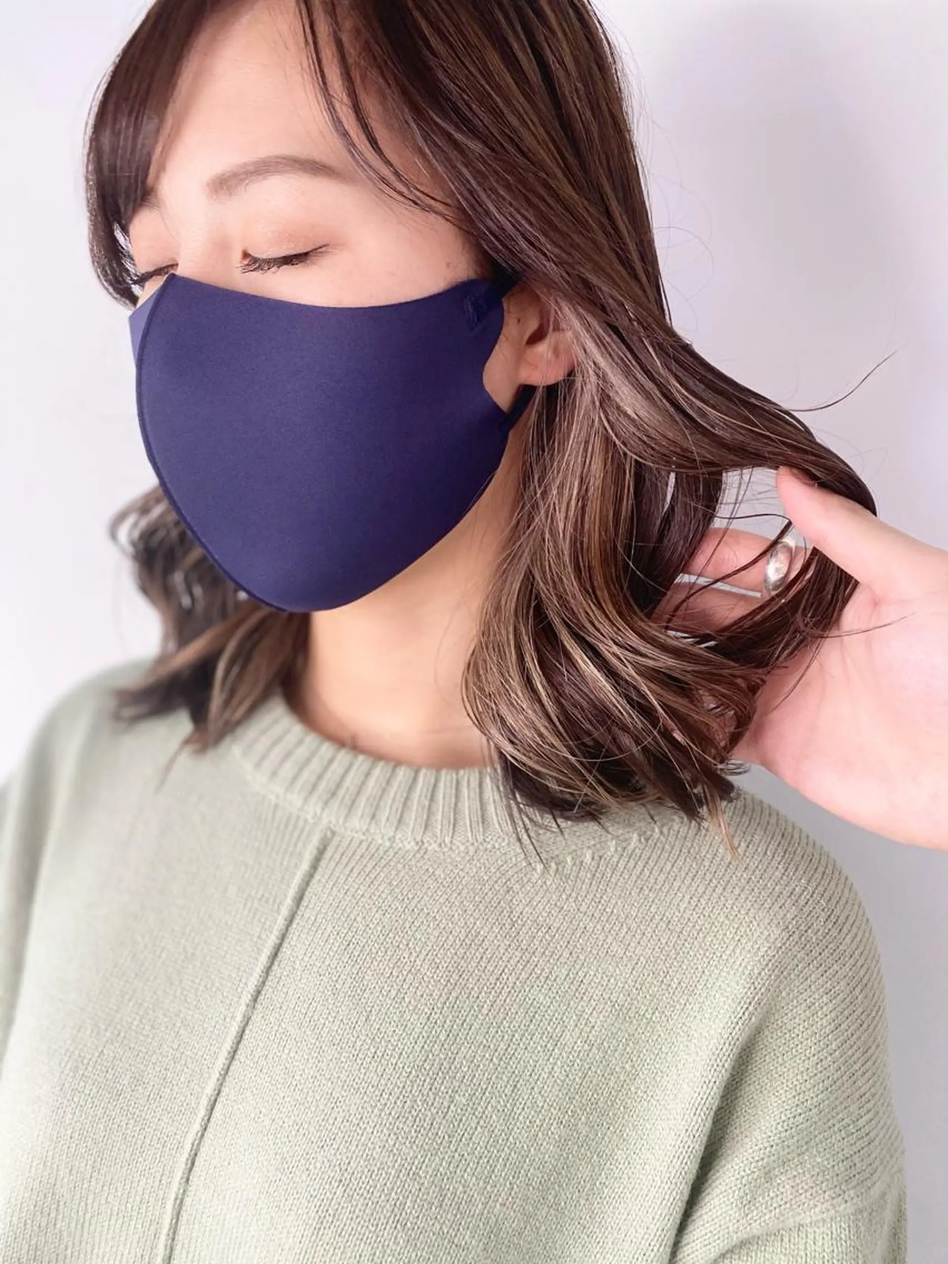 ロング カラー ハイライトカラー ハイライト かきあげバング opus 店長大和 レイヤー/赤み消しのヘアスタイル