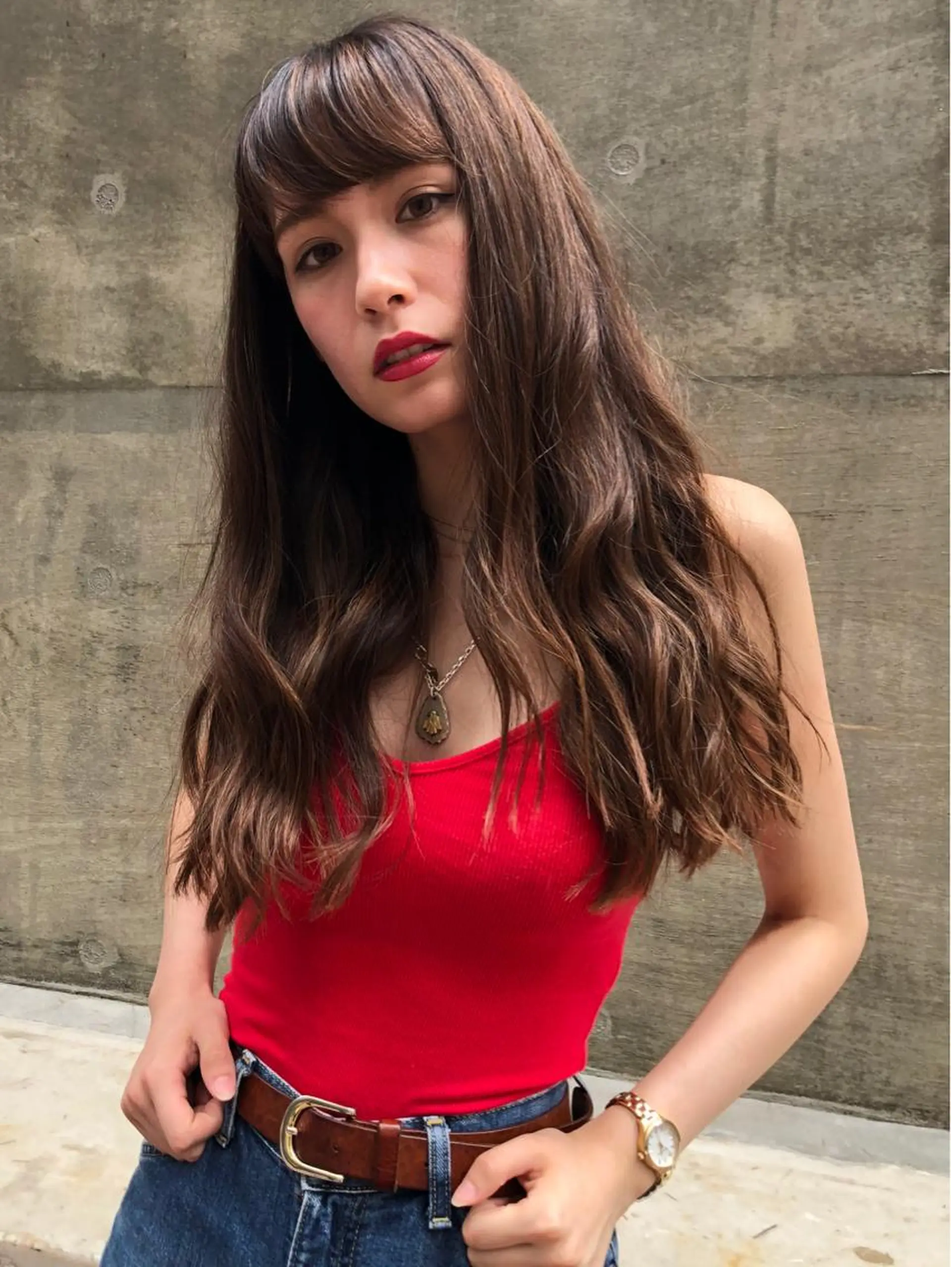 ロング 韓国／ハッシュカット ／透明感カラー／金野のヘアスタイル